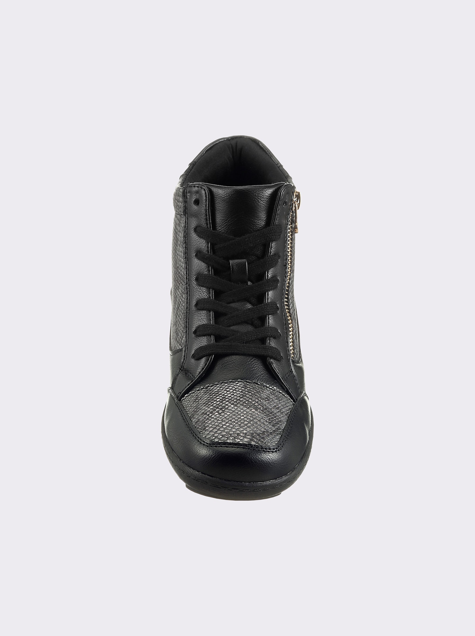 airsoft modern+ Stiefelette mit Kroko-Prägung - schwarz