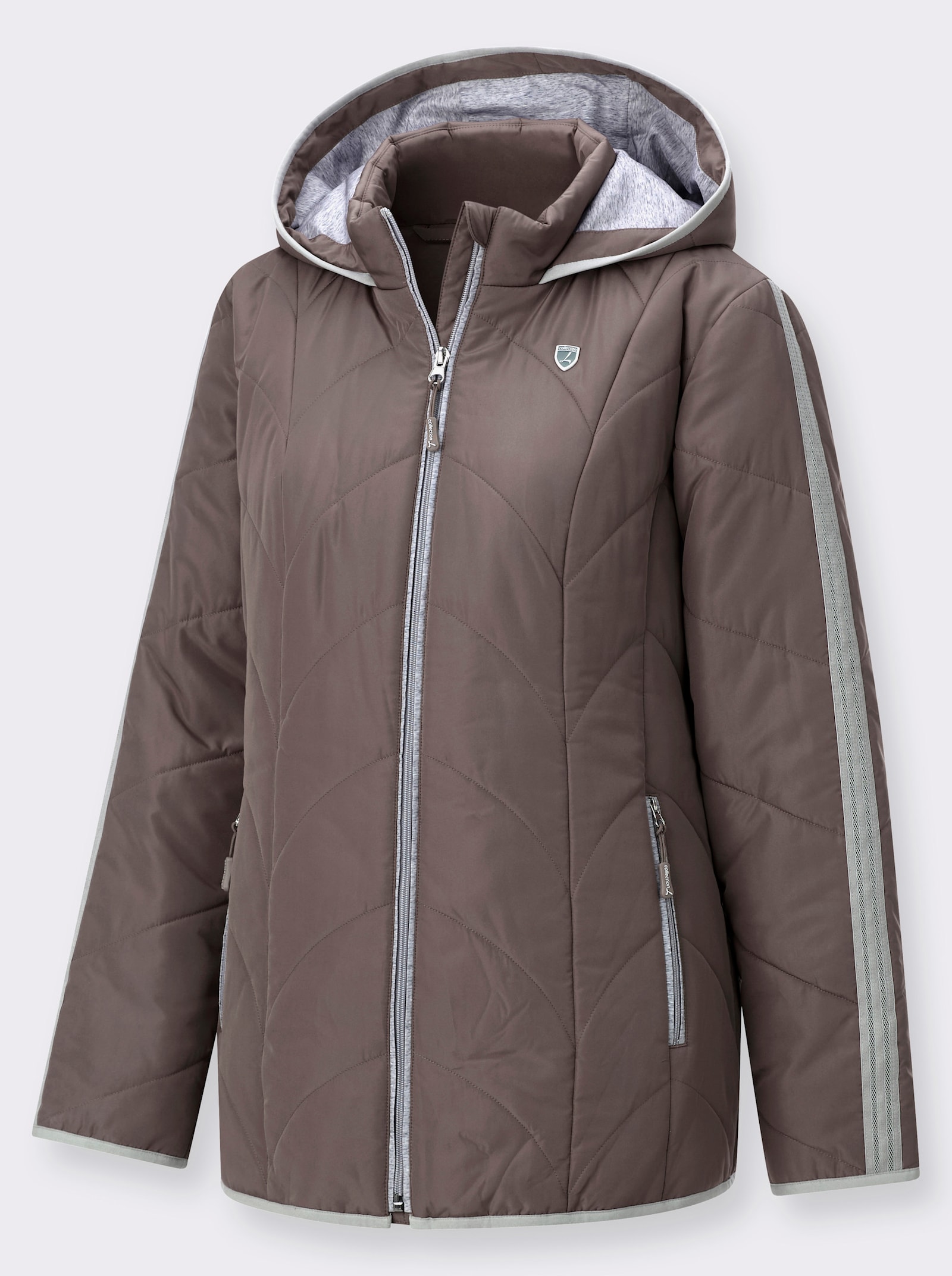 Steppjacke mit Innentasche - dunkeltaupe