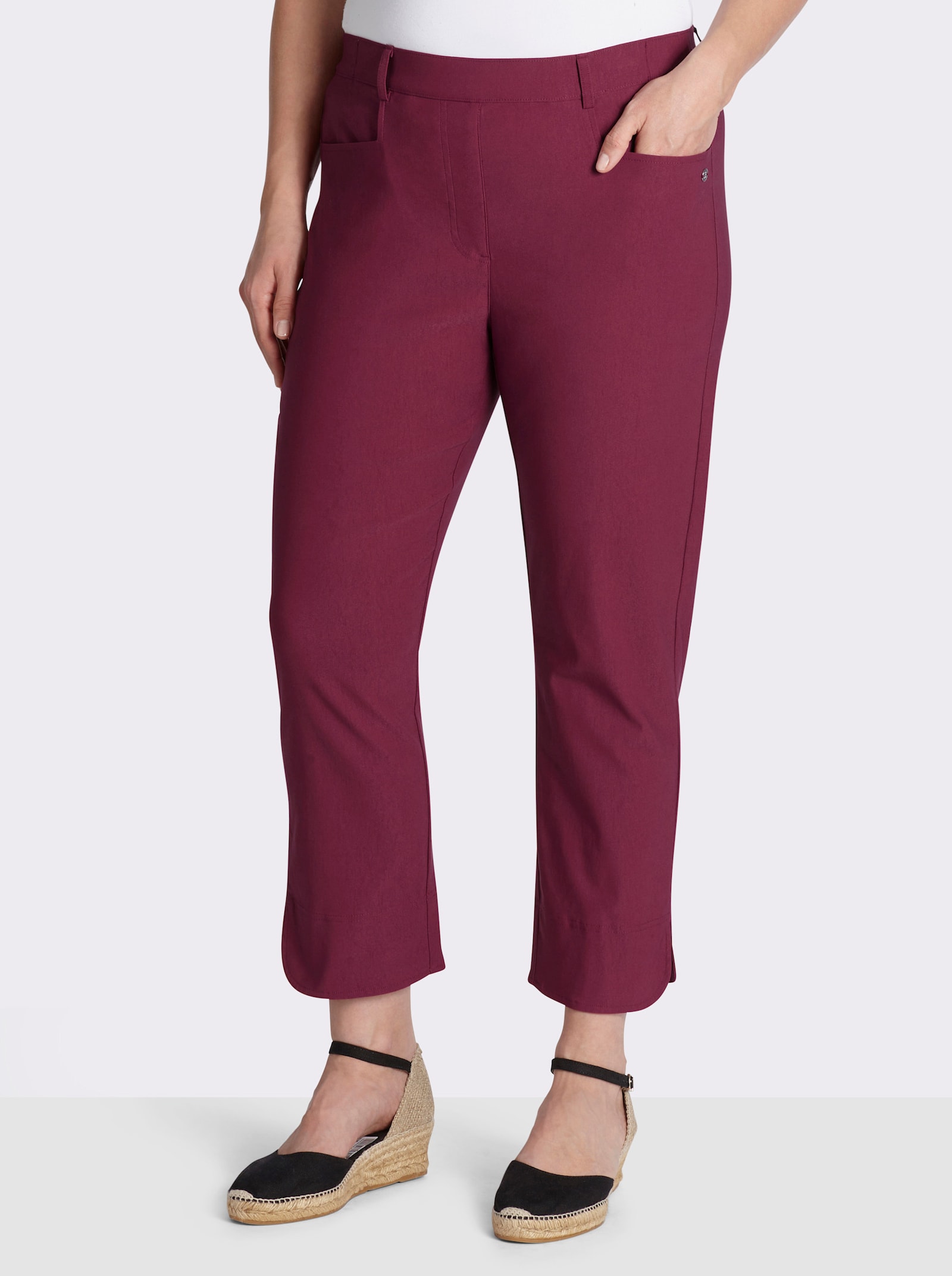 sheego Bengalinebroek in 7/8-lengte met zijsplitten - bordeaux