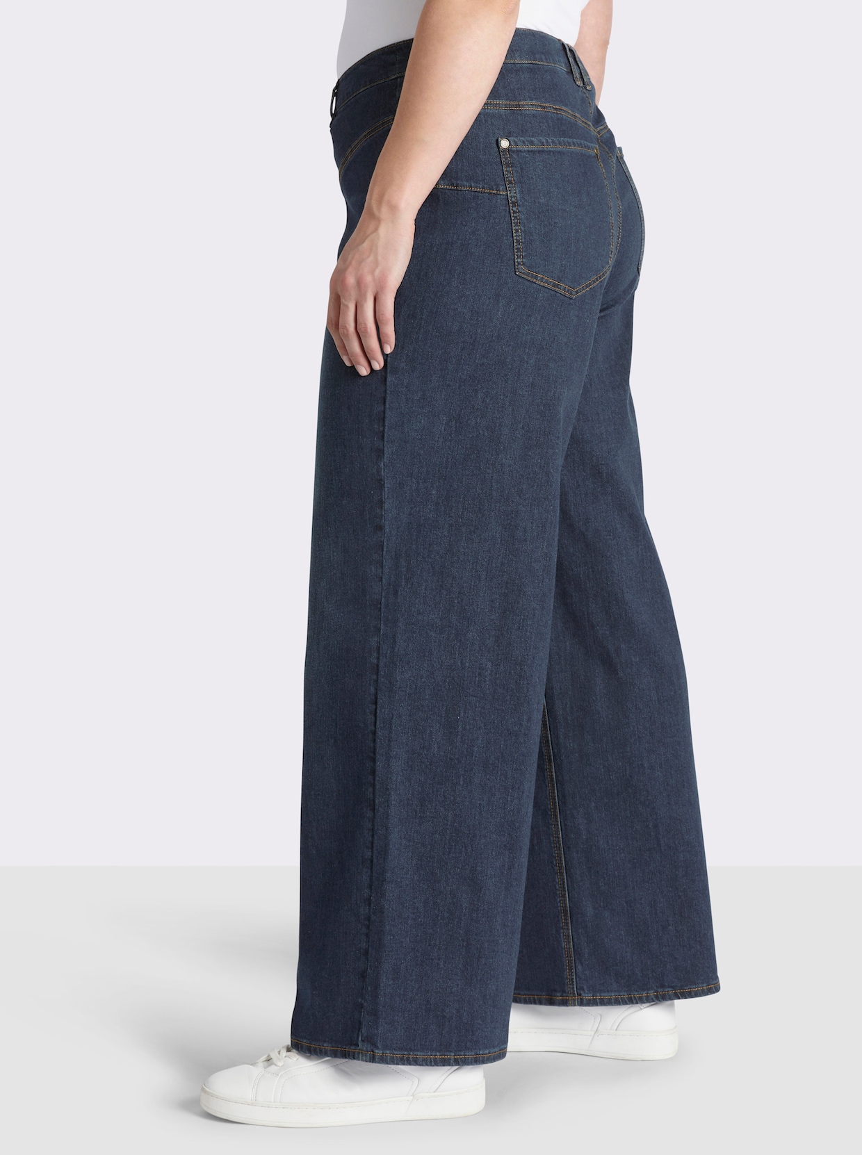 sheego Jean avec jambes larges - bleu foncé