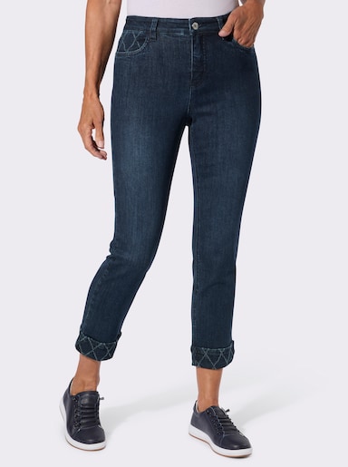 7/8-Jeans mit fixiertem Beinaufschlag - dark blue