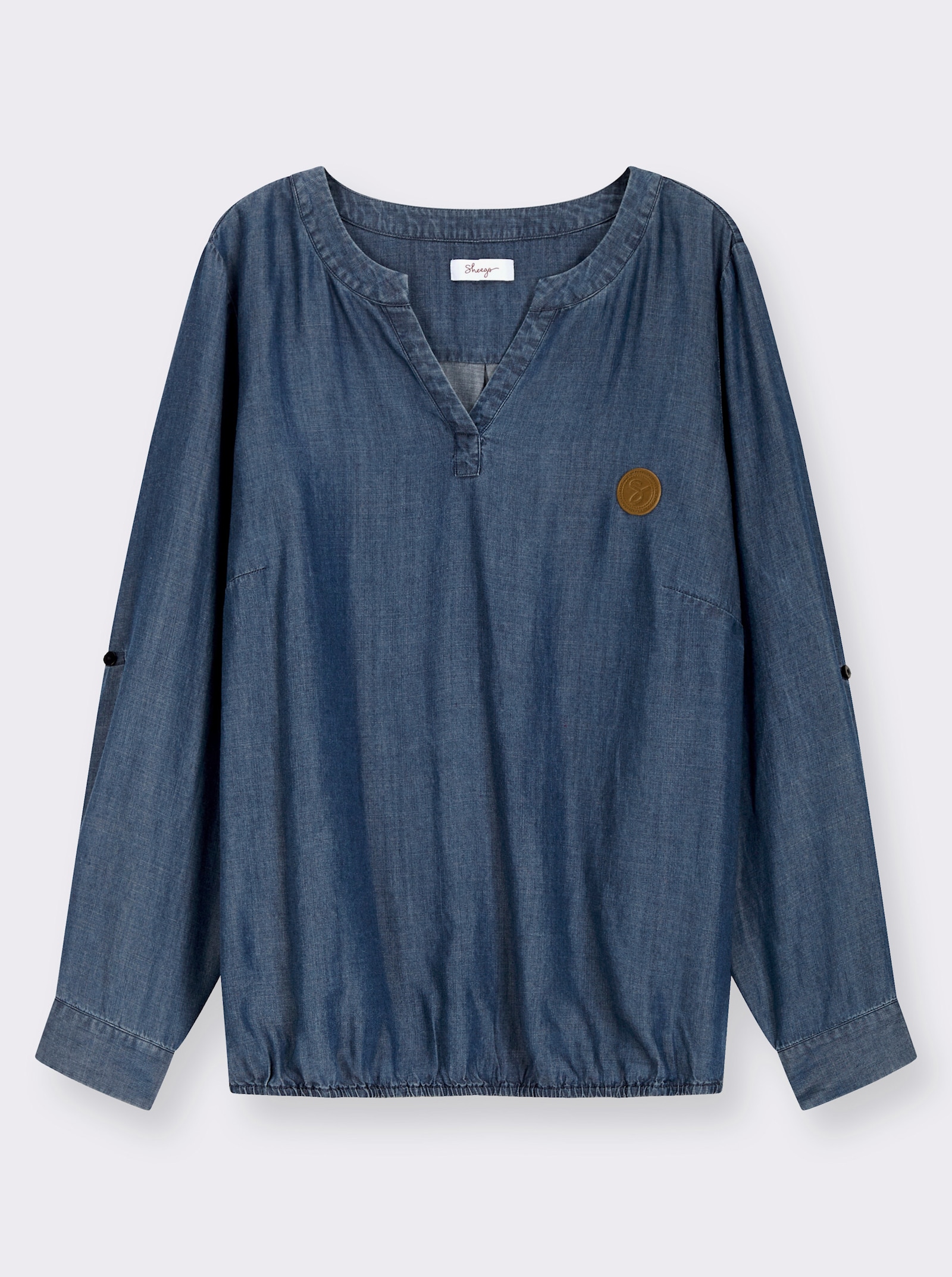 sheego Tunika in Jeans-Optik - blue-stone-washed