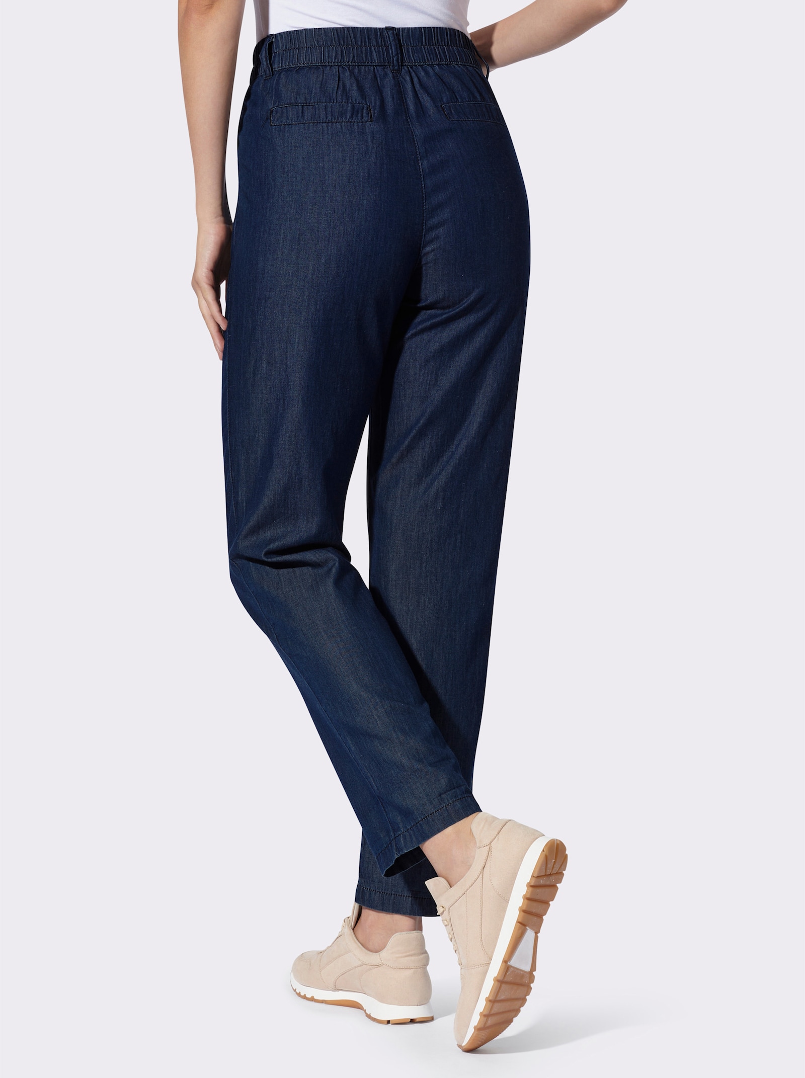 heine Ankle-Jeans mit Dehnbund hinten - blue-stone-washed
