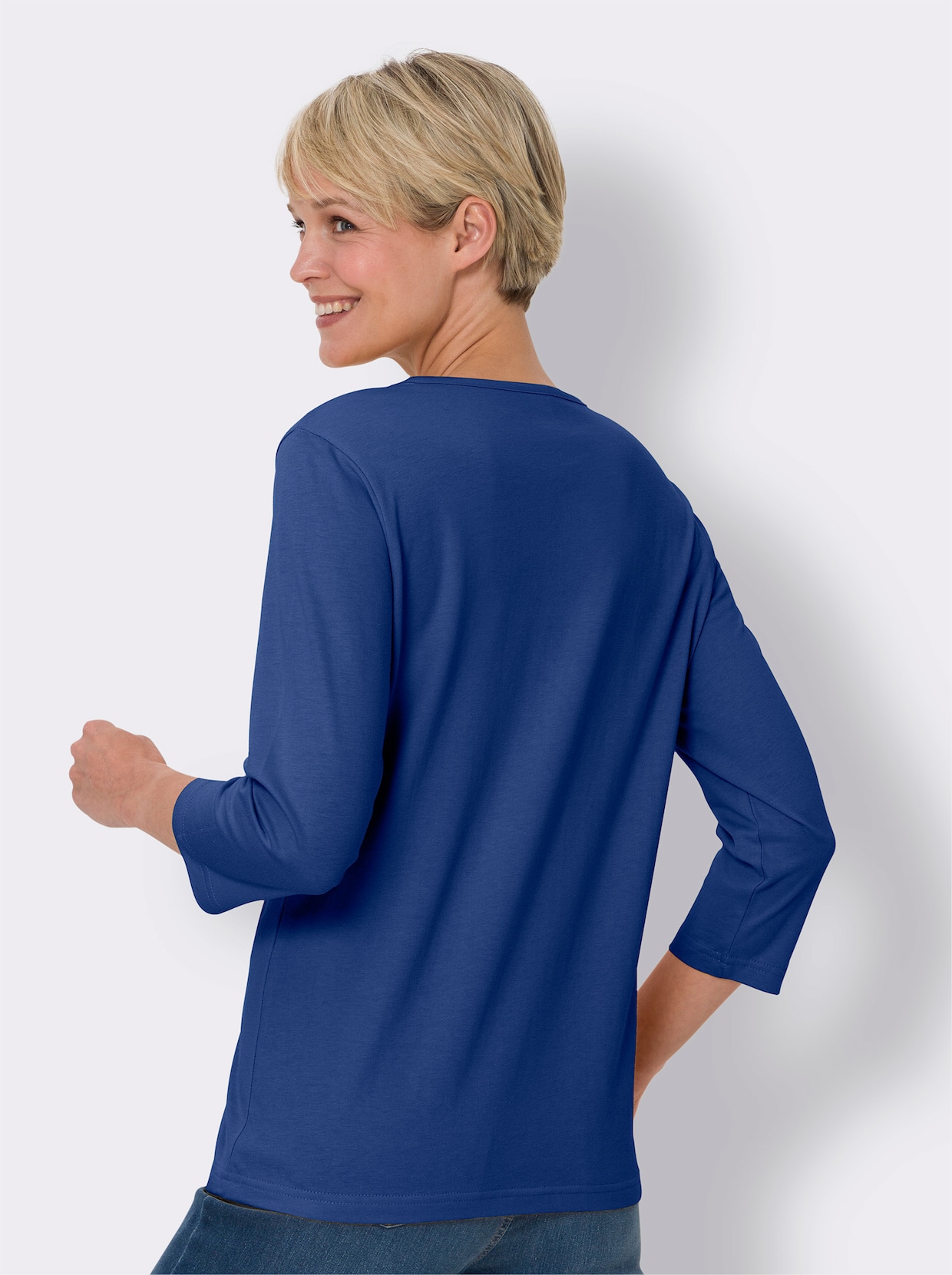 3/4-Arm-Shirt - royalblau