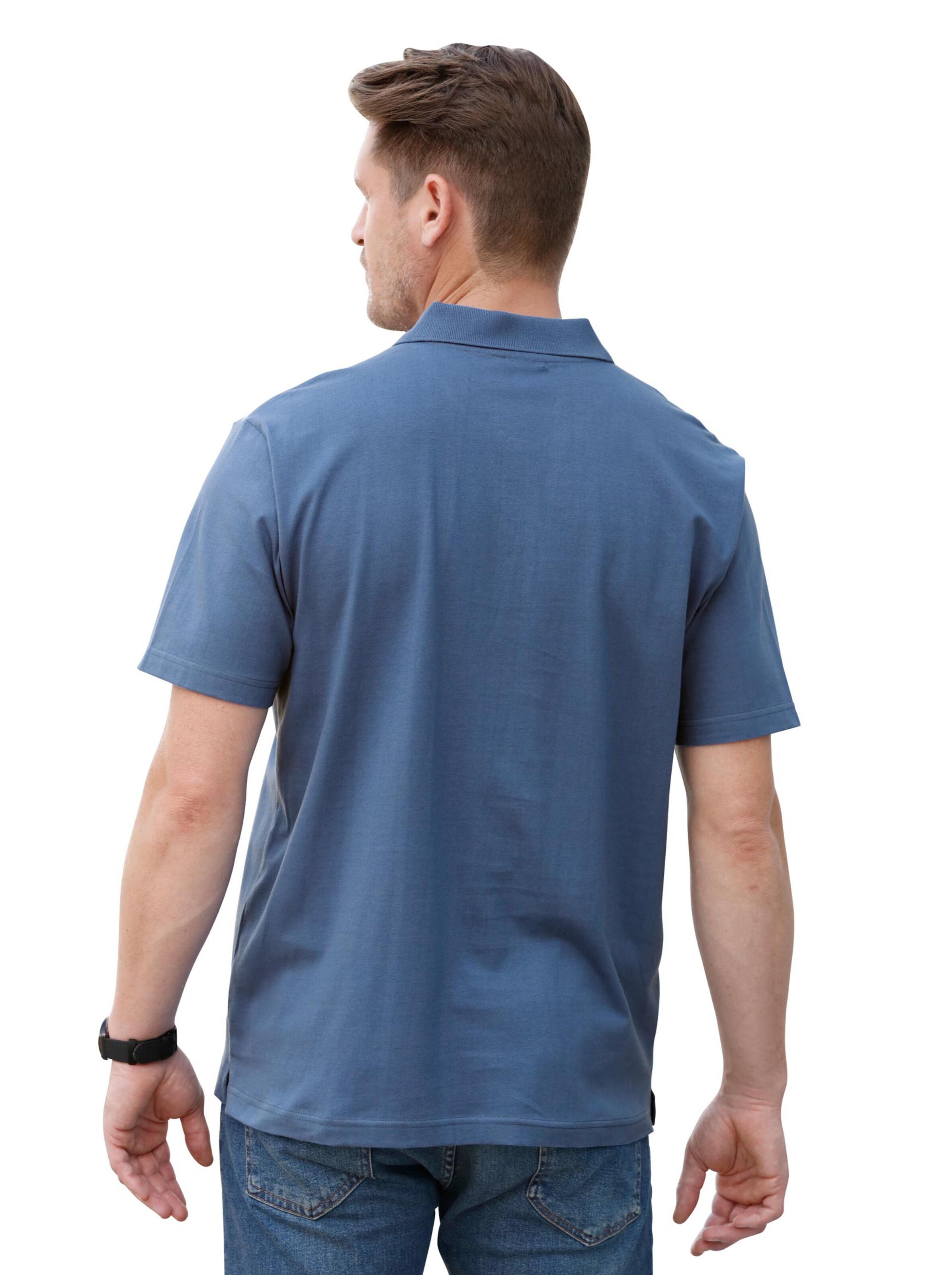 Poloshirt - jeansblau-bedruckt