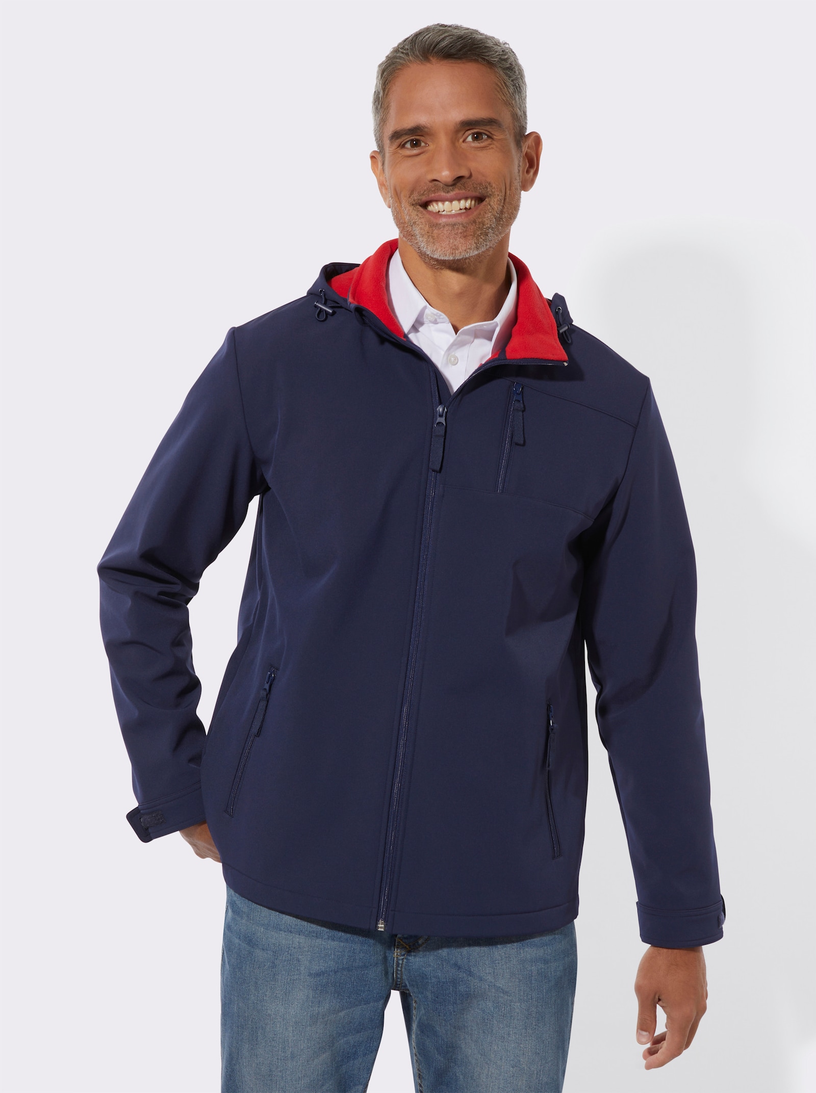 Softshelljacke mit Kapuze - marine