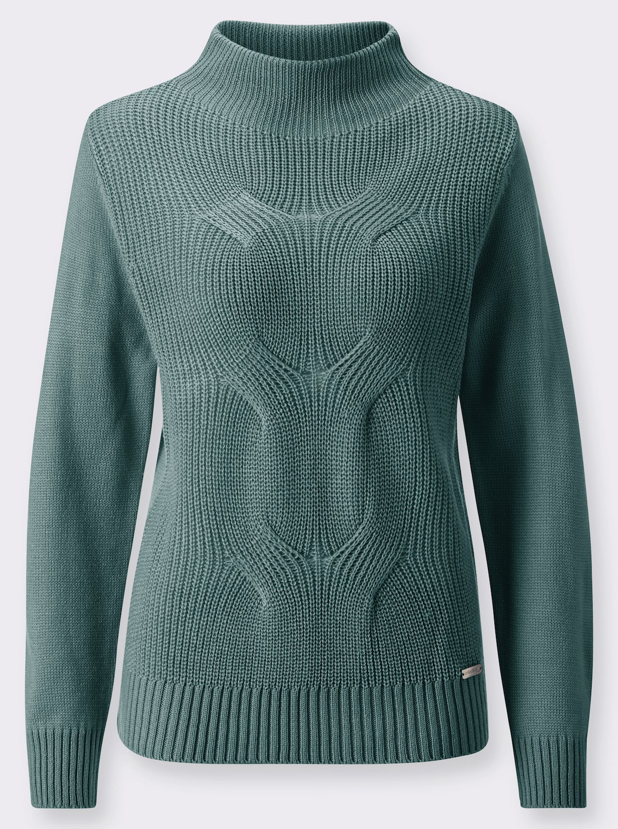 Langarm-Pullover - jade