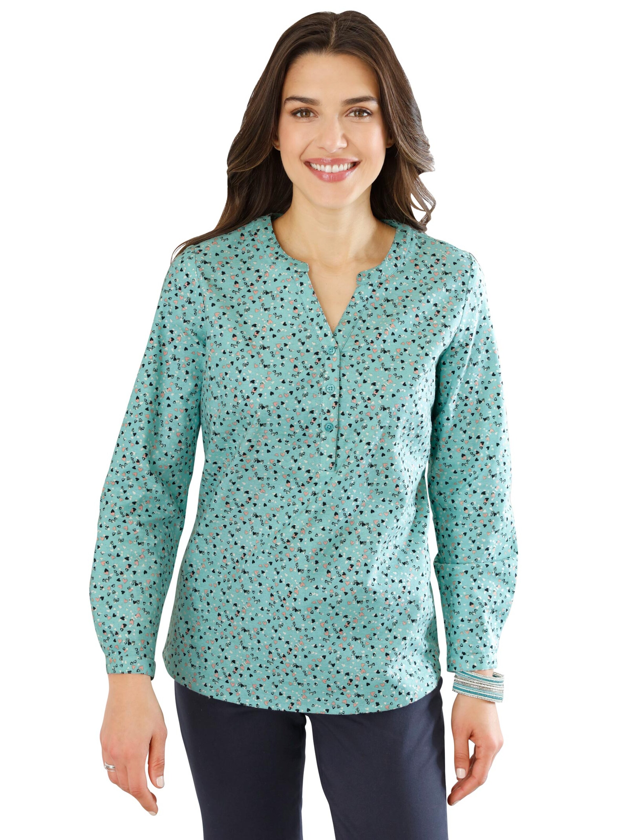Bluse - mint-gemustert