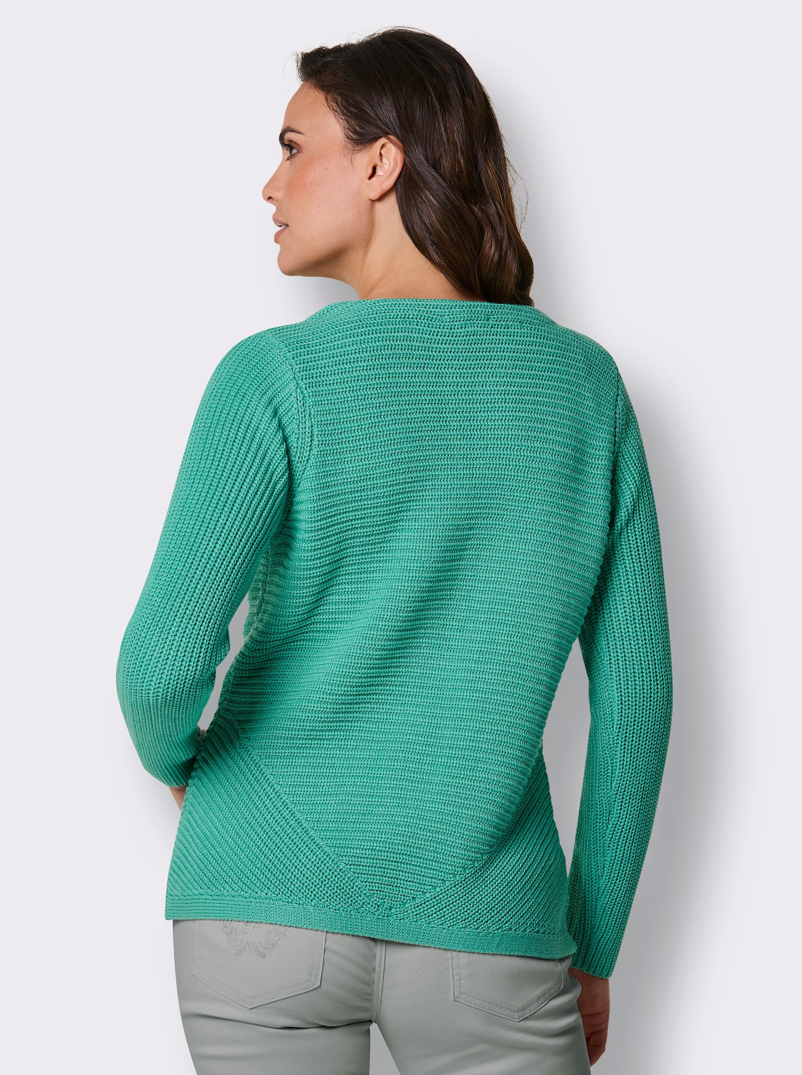 CREATION L PREMIUM Strickjacke mit Lyocell-Anteil - blaugrün