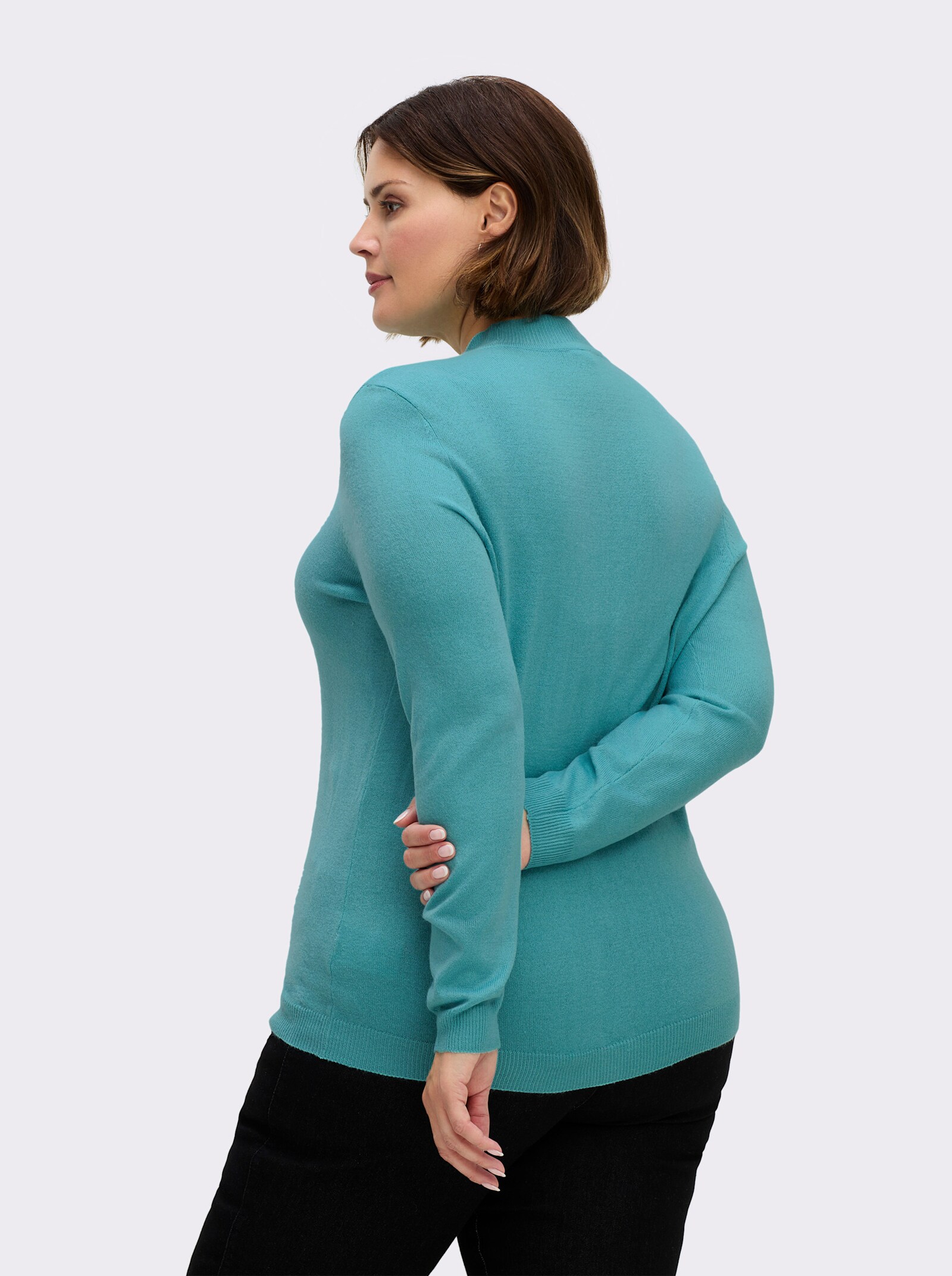 Stehkragenpullover weich wie Kaschmir - ozean