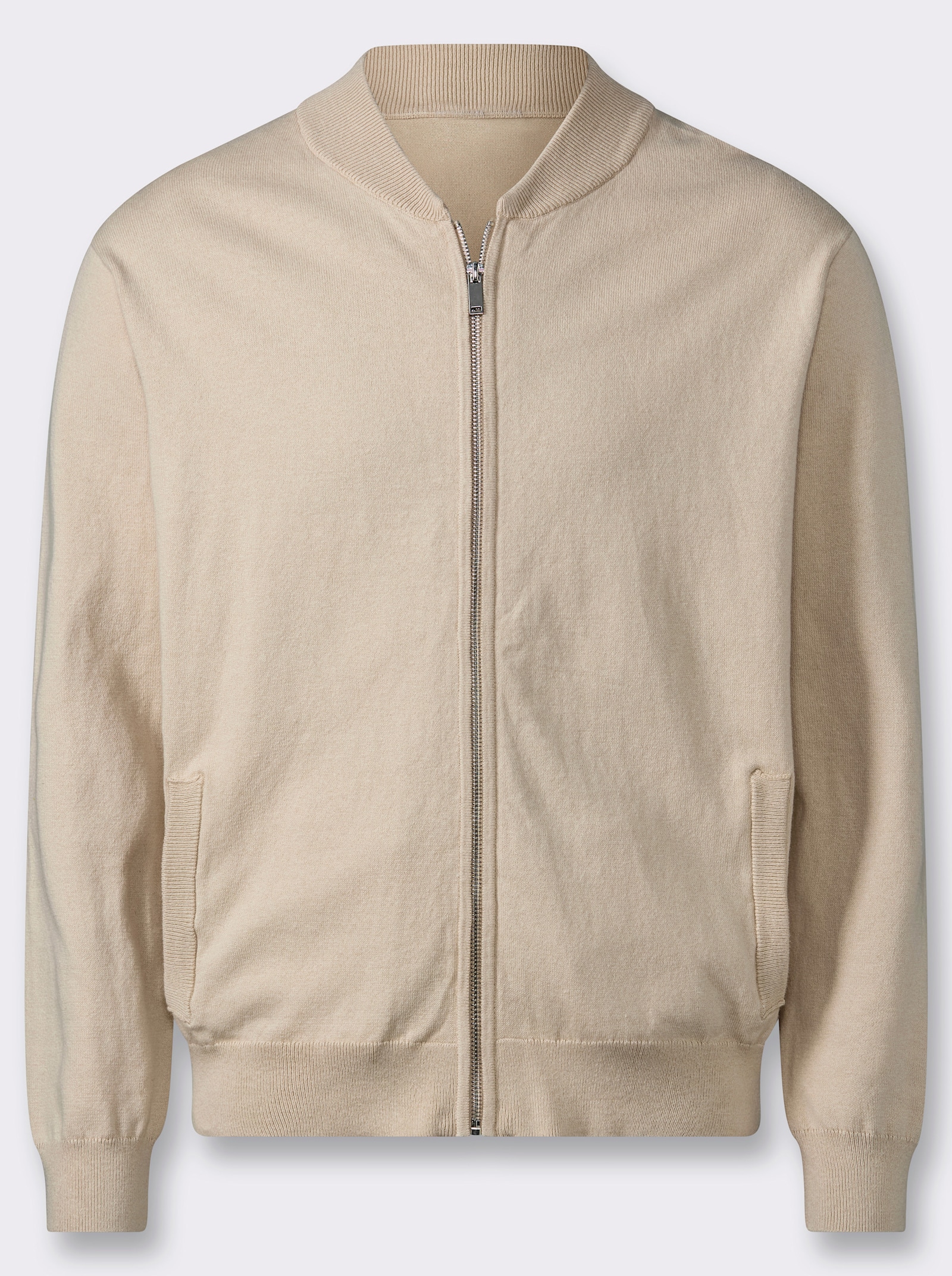 Marco Donati Strickjacke im Blouson-Stil, mit Baumwolle - sand