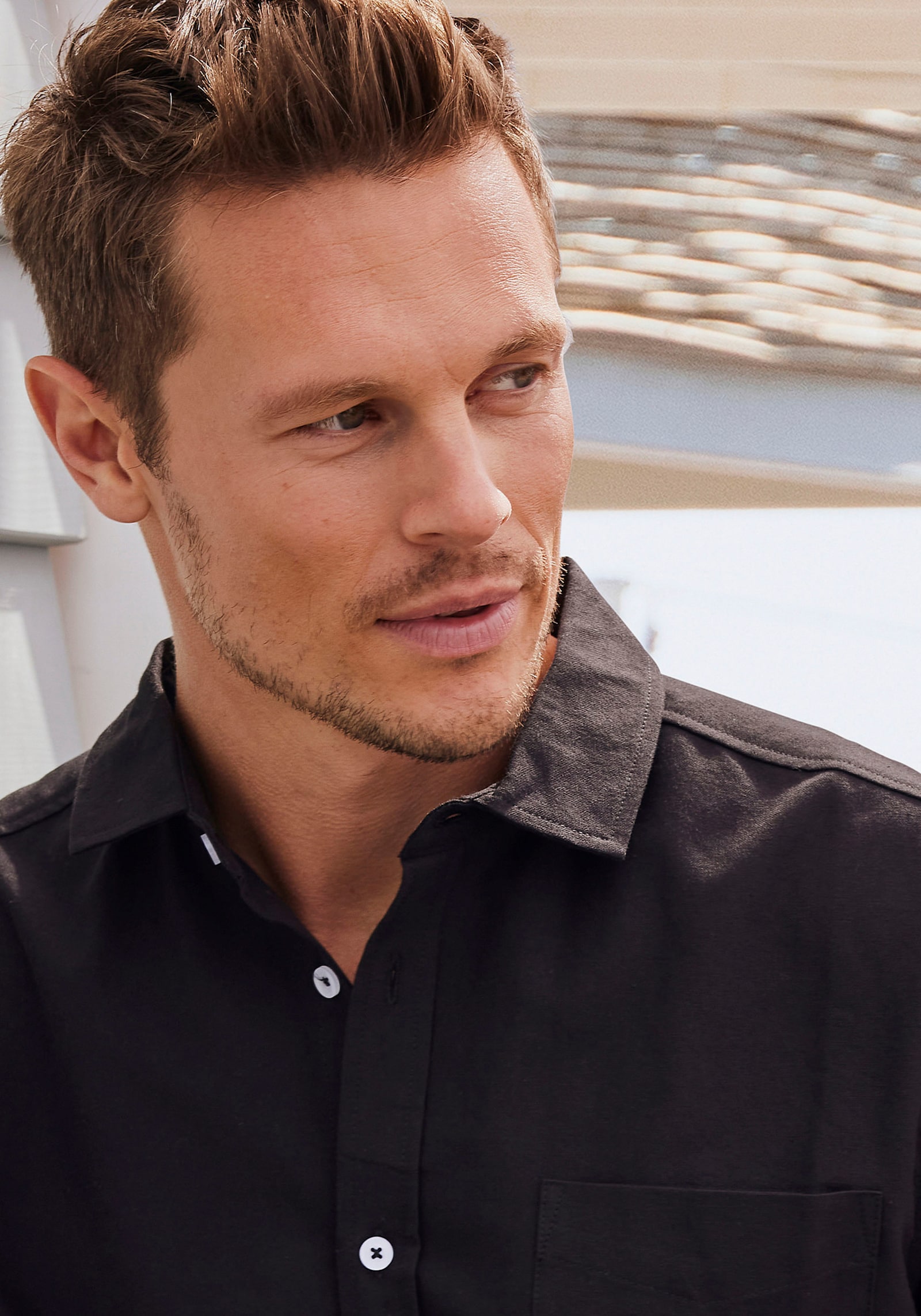 H.I.S Kurzarmhemd - schwarz