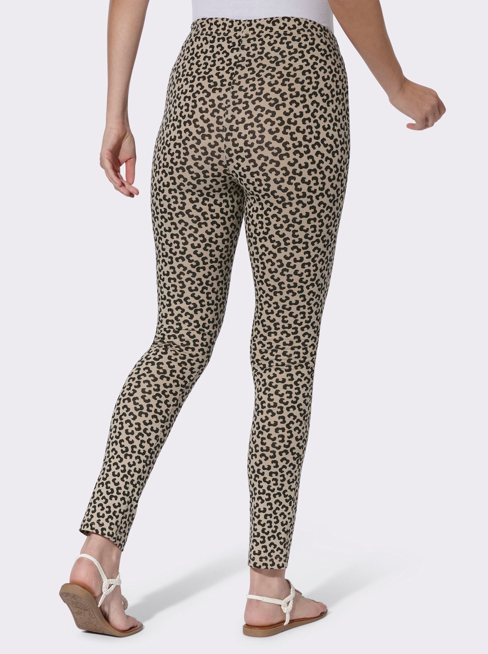 Leggings in verschiedenen Animal-Dessins - beige-schwarz-bedruckt