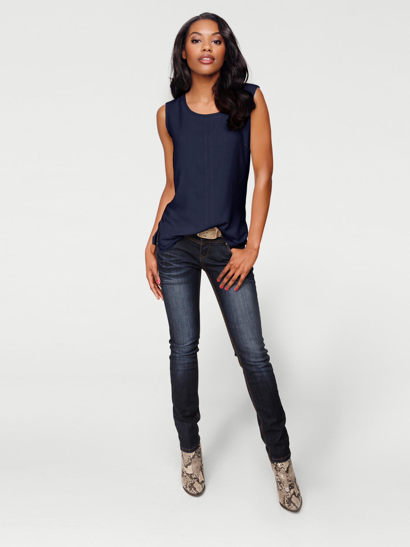 heine Shirttop im Lagen-Look - marine