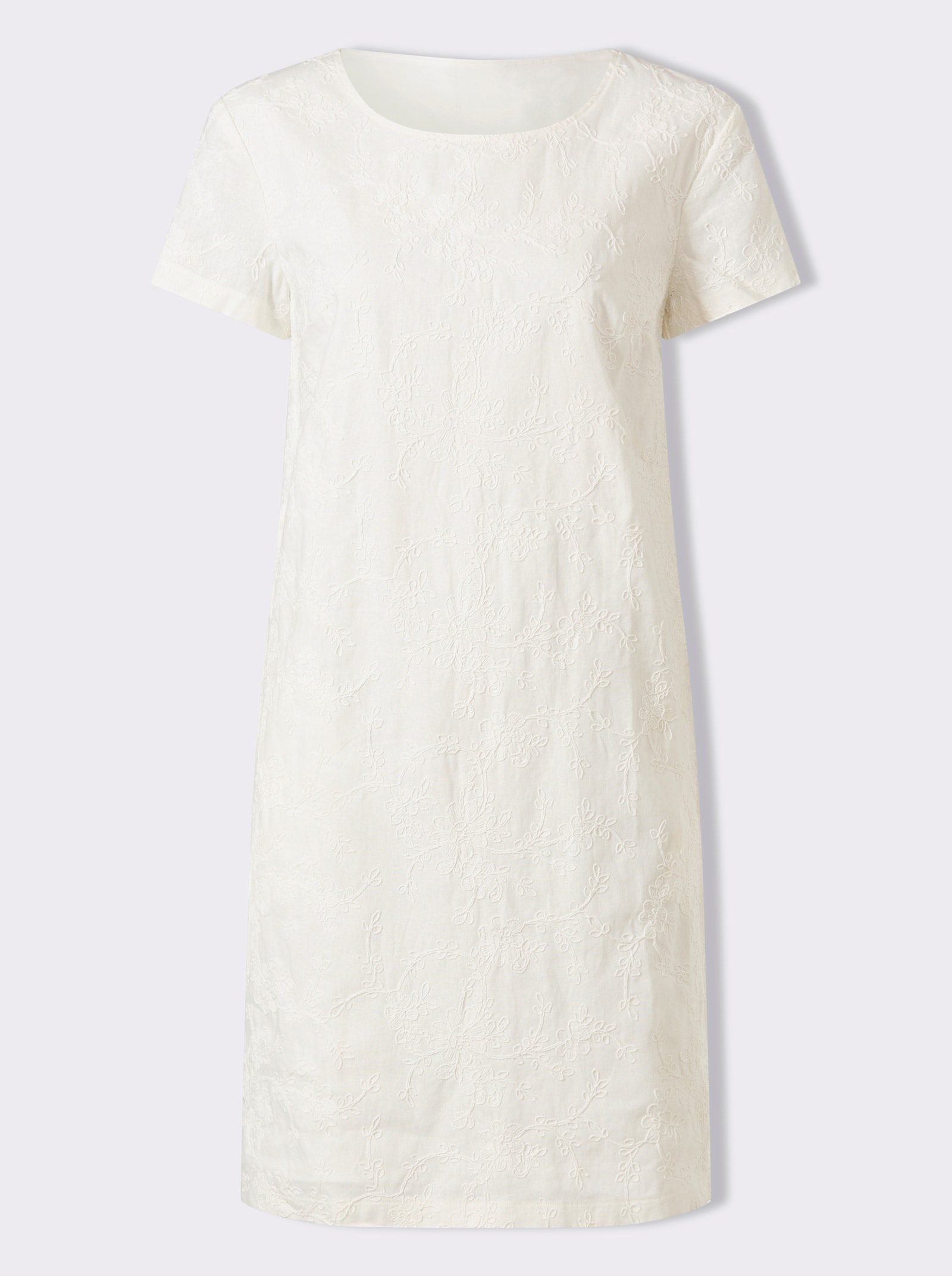 heine Sommerkleid mit Blumen-Stickerei - ecru