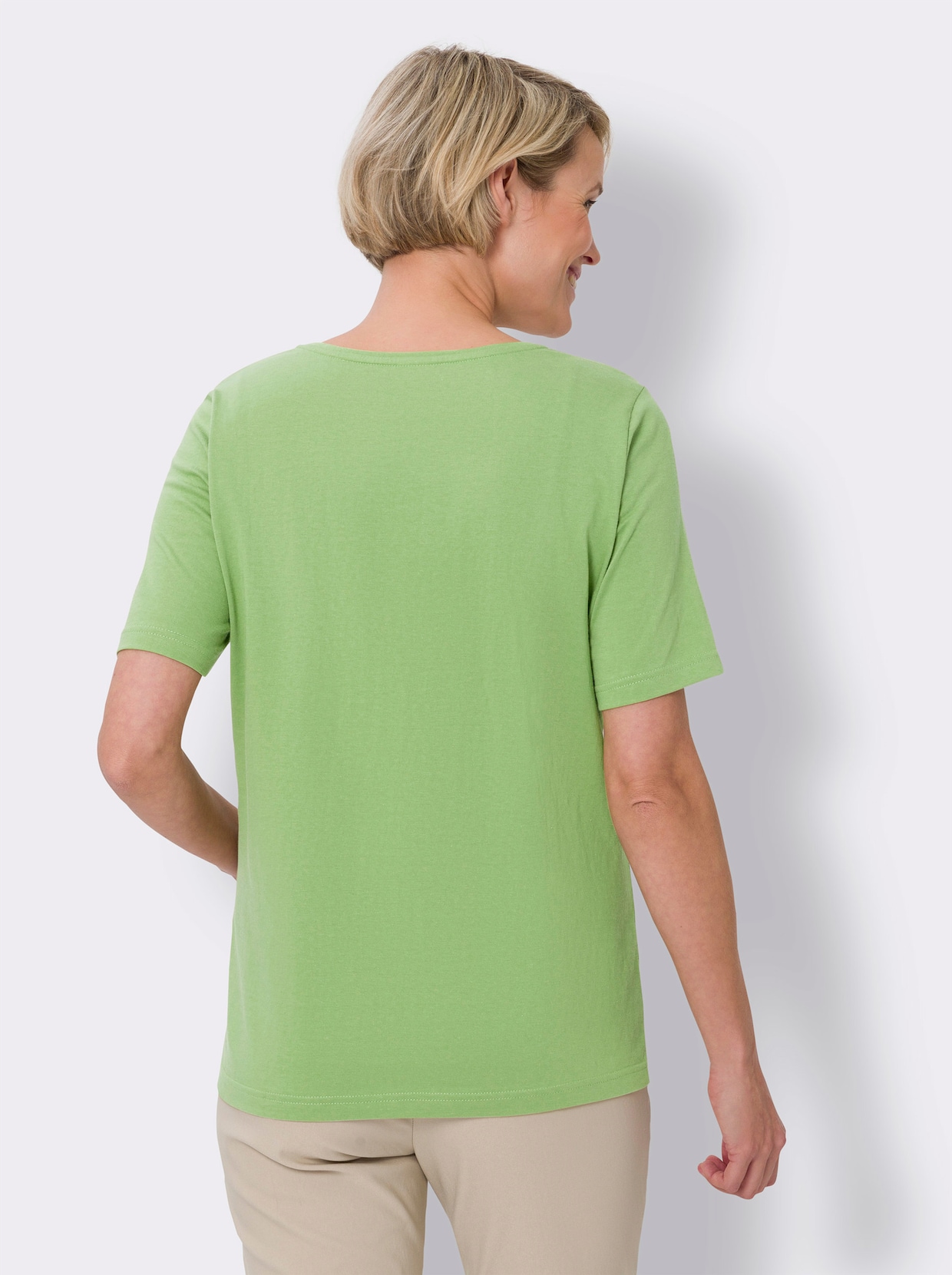 Shirt met korte mouwen - resedagroen/jeansblauw