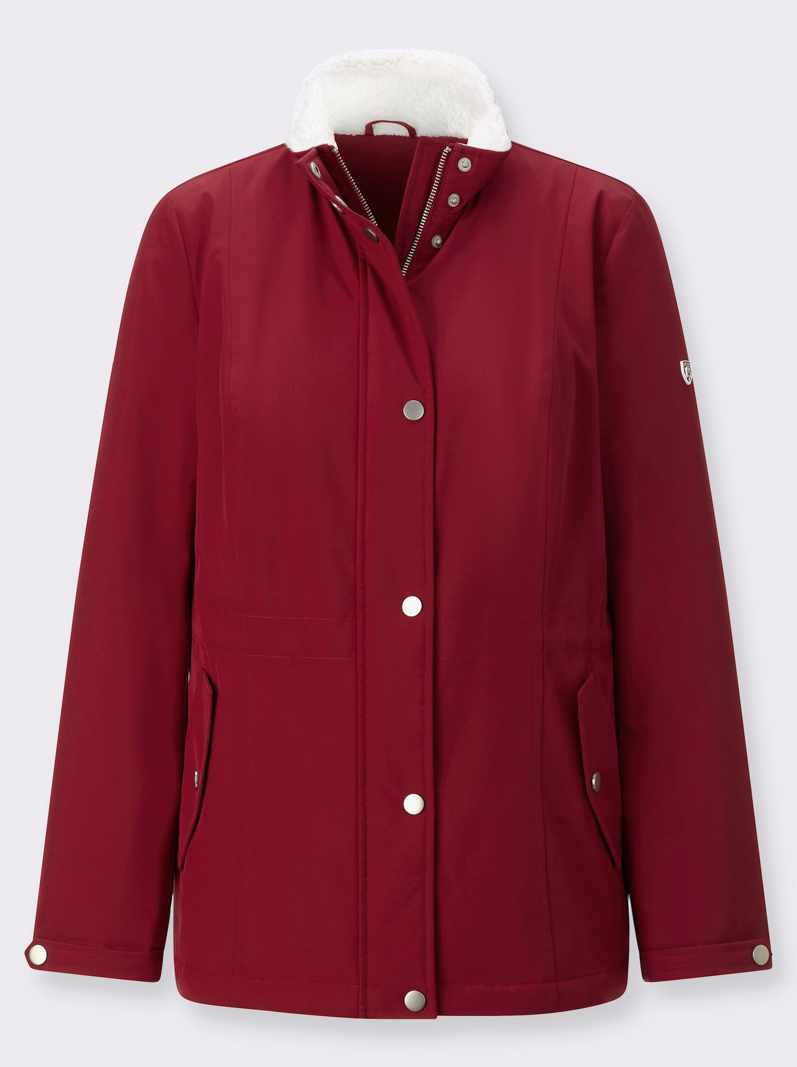 Jacke mit Teddyfleece-Futter - dunkelrot