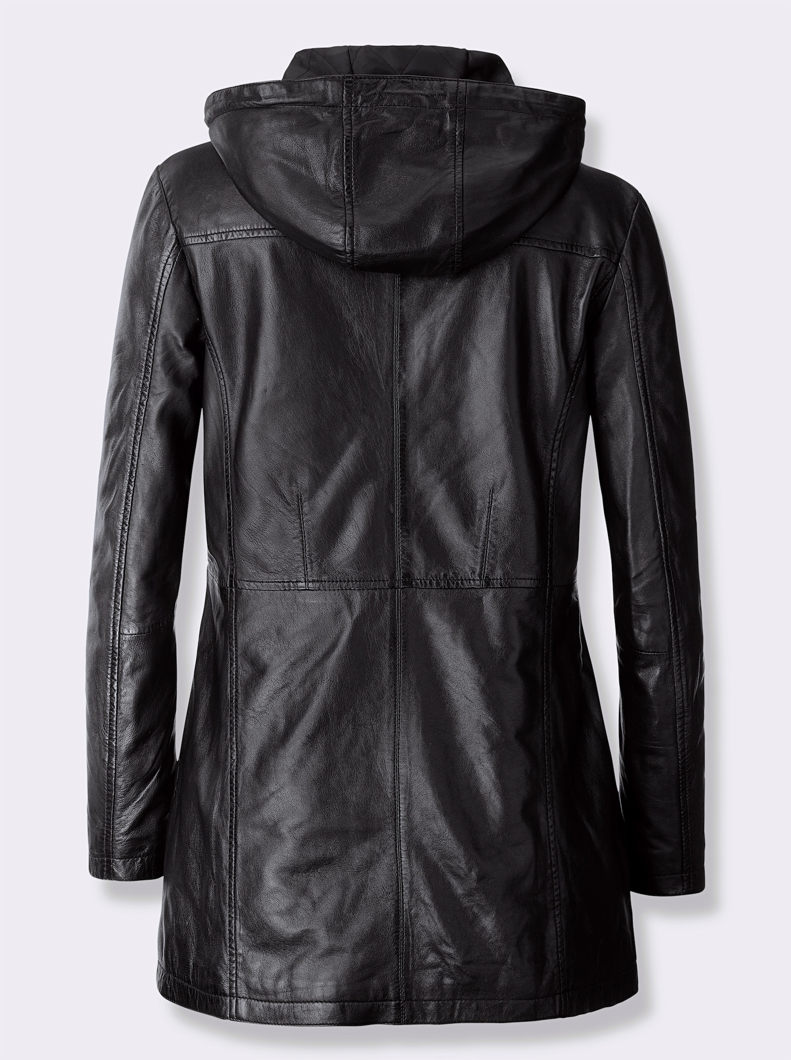 Lederjacke aus Lamm-Nappa - schwarz