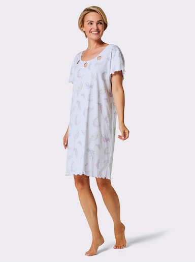 wäschepur Nachthemd - weiß-bedruckt