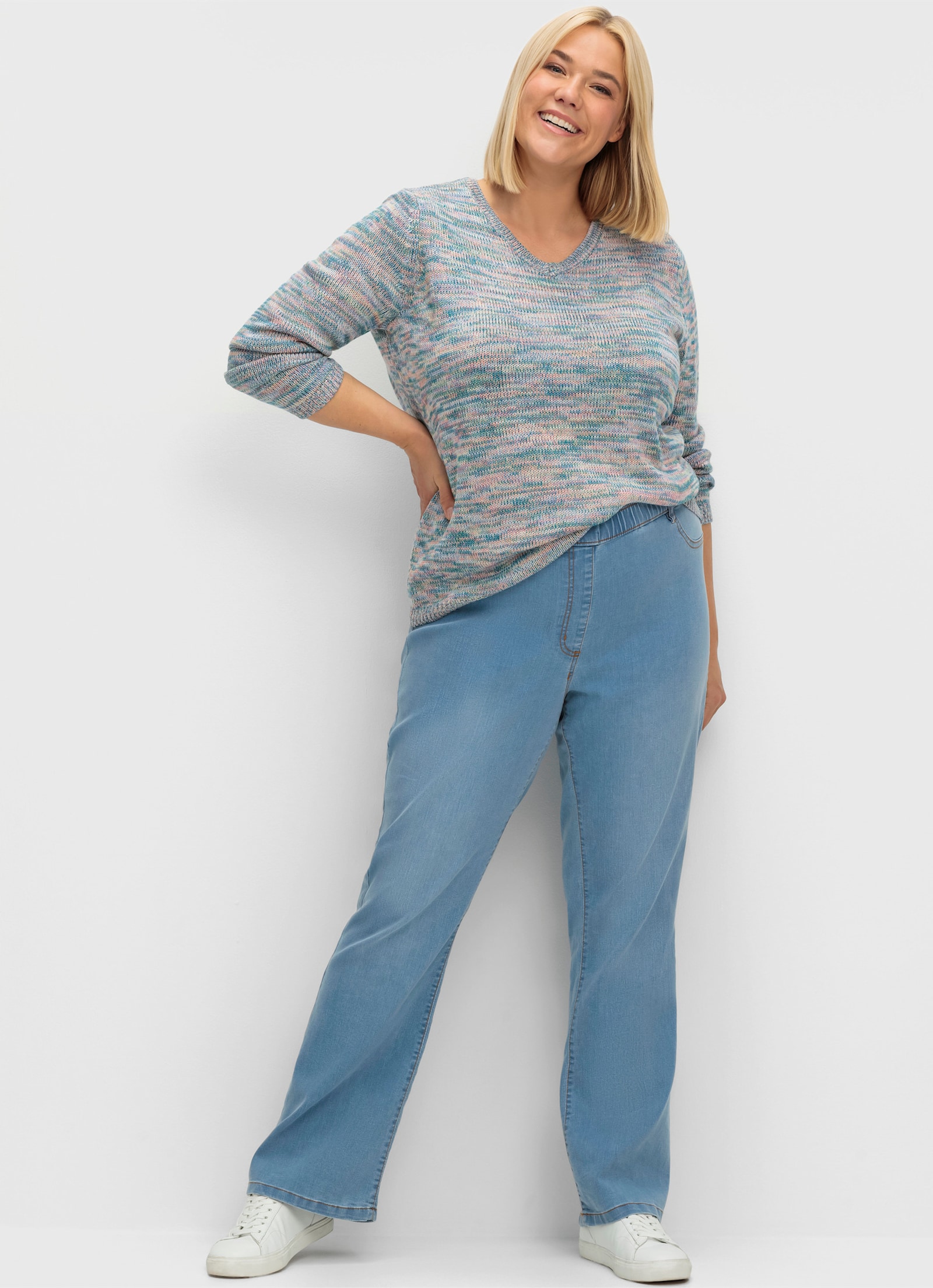 Bootcut-Jeans in Schlupfform - blue-bleached