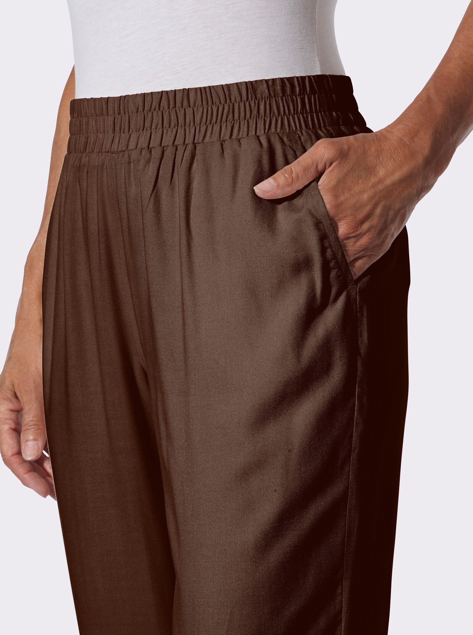 Schlupfhose mit Taschen - schoko