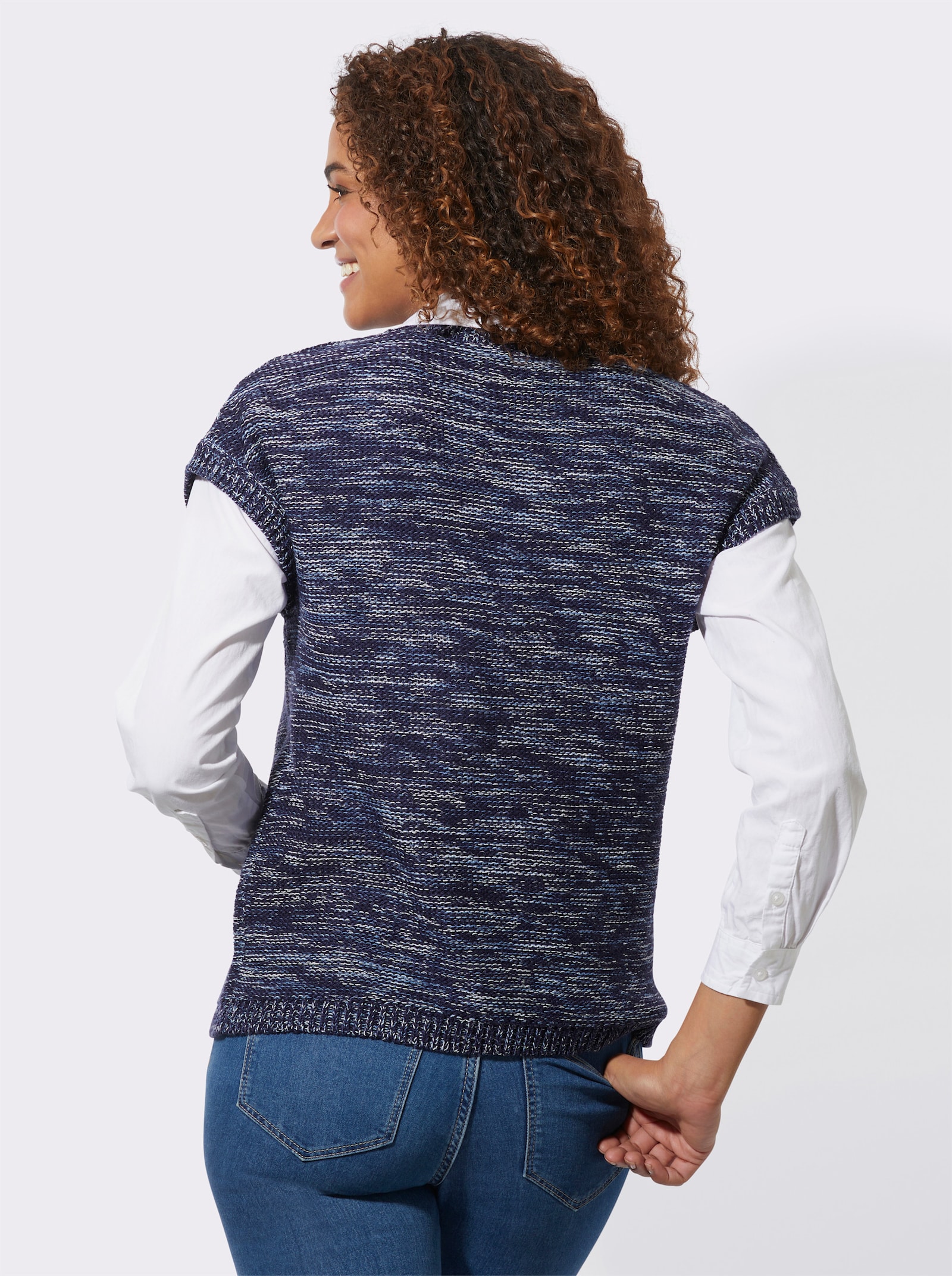 Pullunder in Melange-Optik - marine-meliert