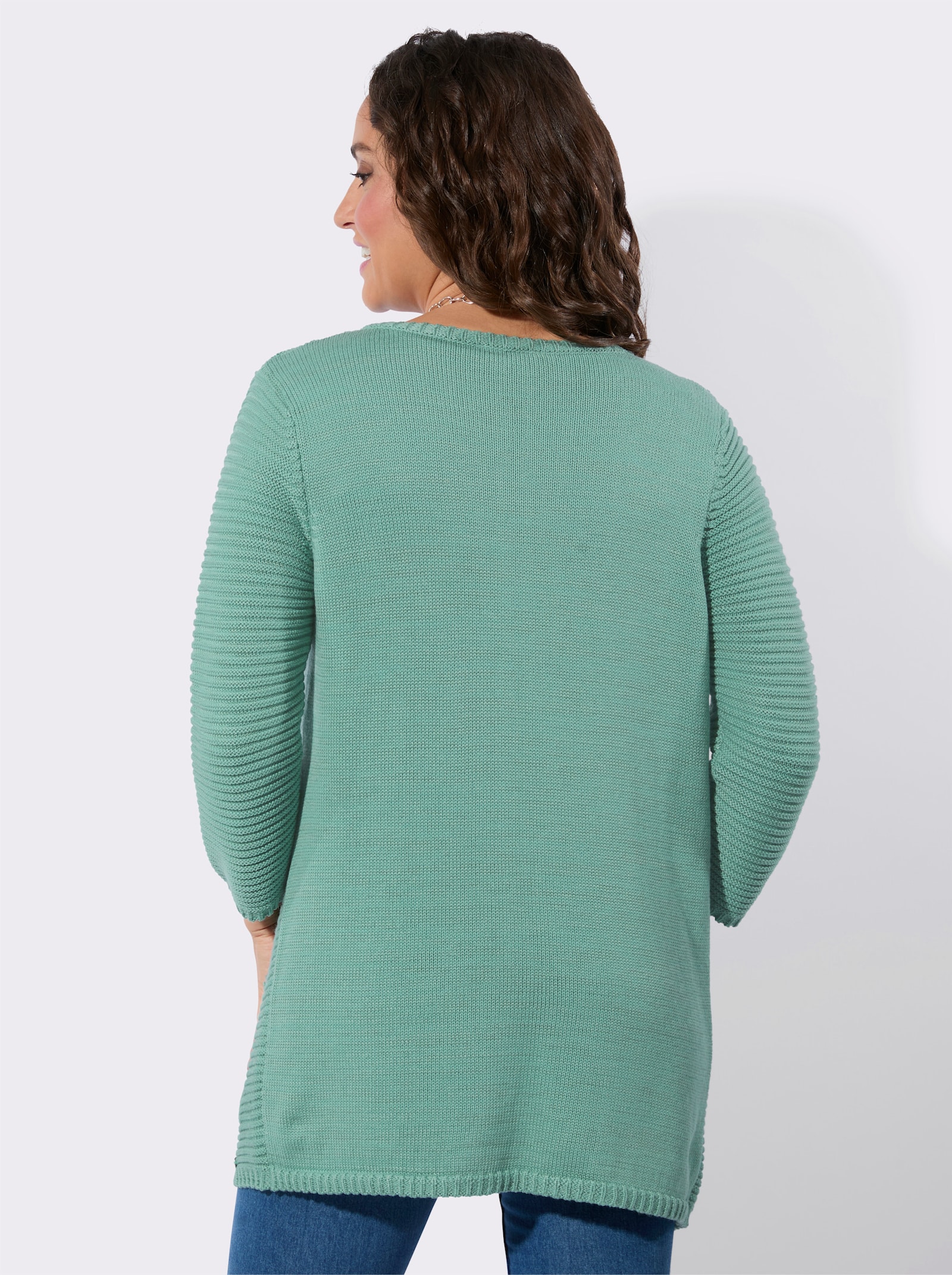 Strickjacke ohne Verschluss - salbei