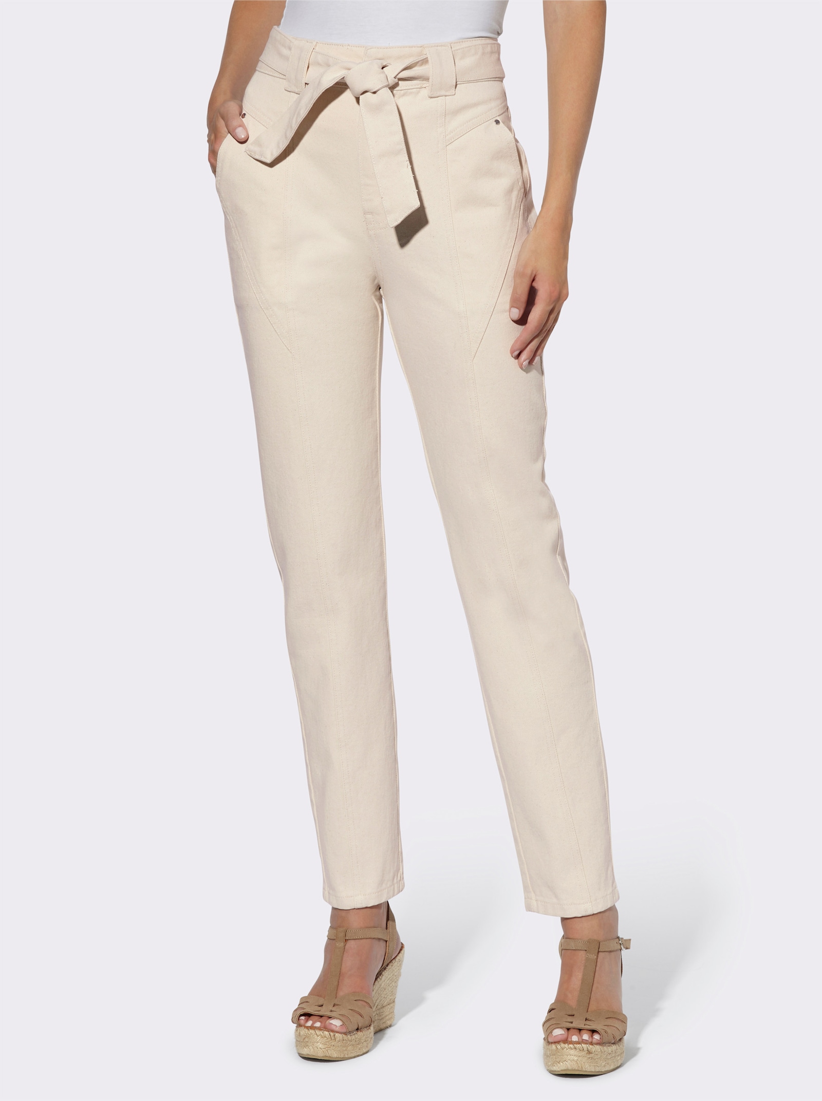 heine Jean taille haute - couleur ivoire