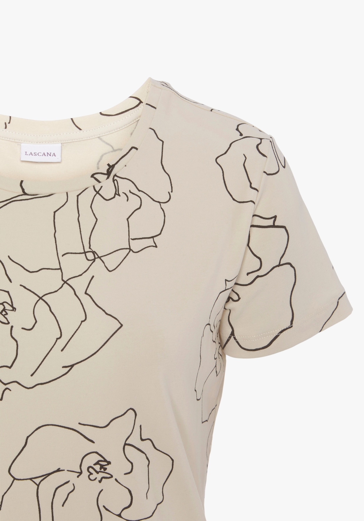 LASCANA T-shirt à manches courtes - crème
