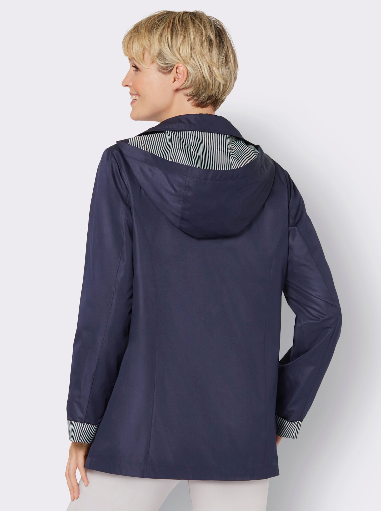 Jacka med fasta ärmuppslag - marin