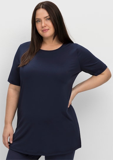 sheego Funktionsshirt in Longform - marine