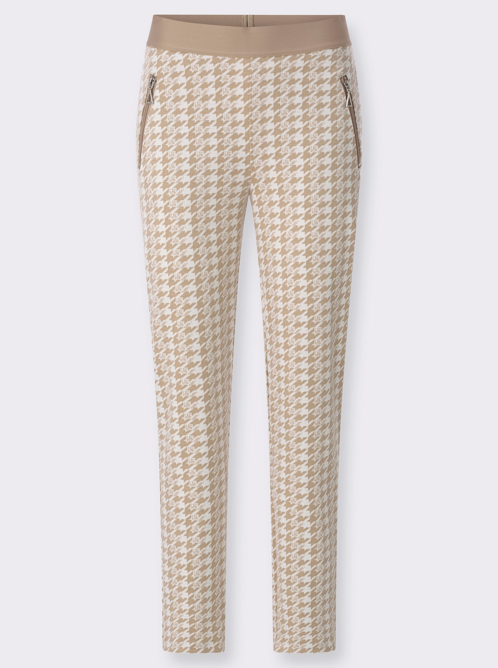 Schlupfhose im Jacquard-Jersey - beige-ecru-gemustert