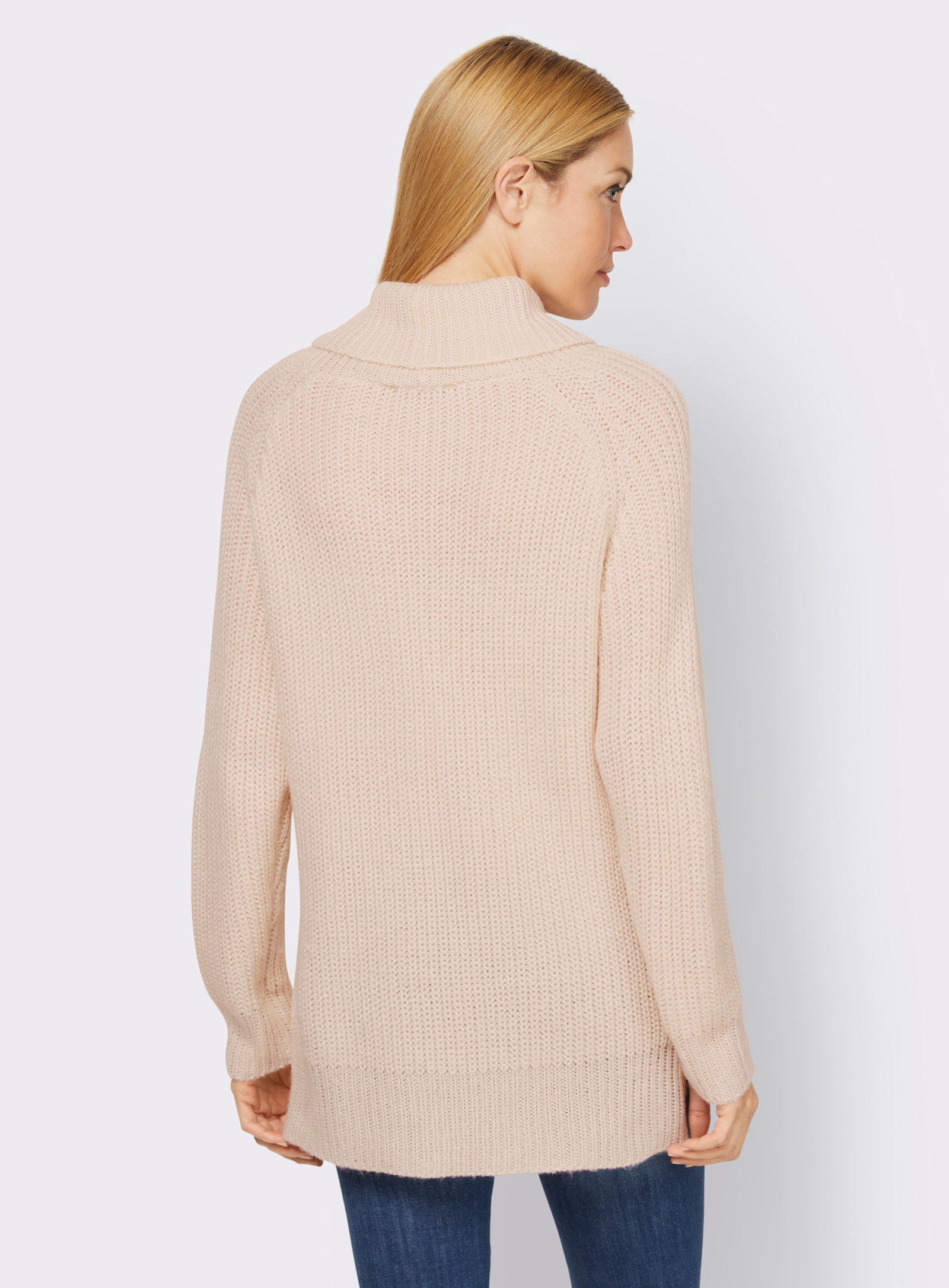 heine Rollkragenpullover mit aufwendigem Strickmuster - champagner