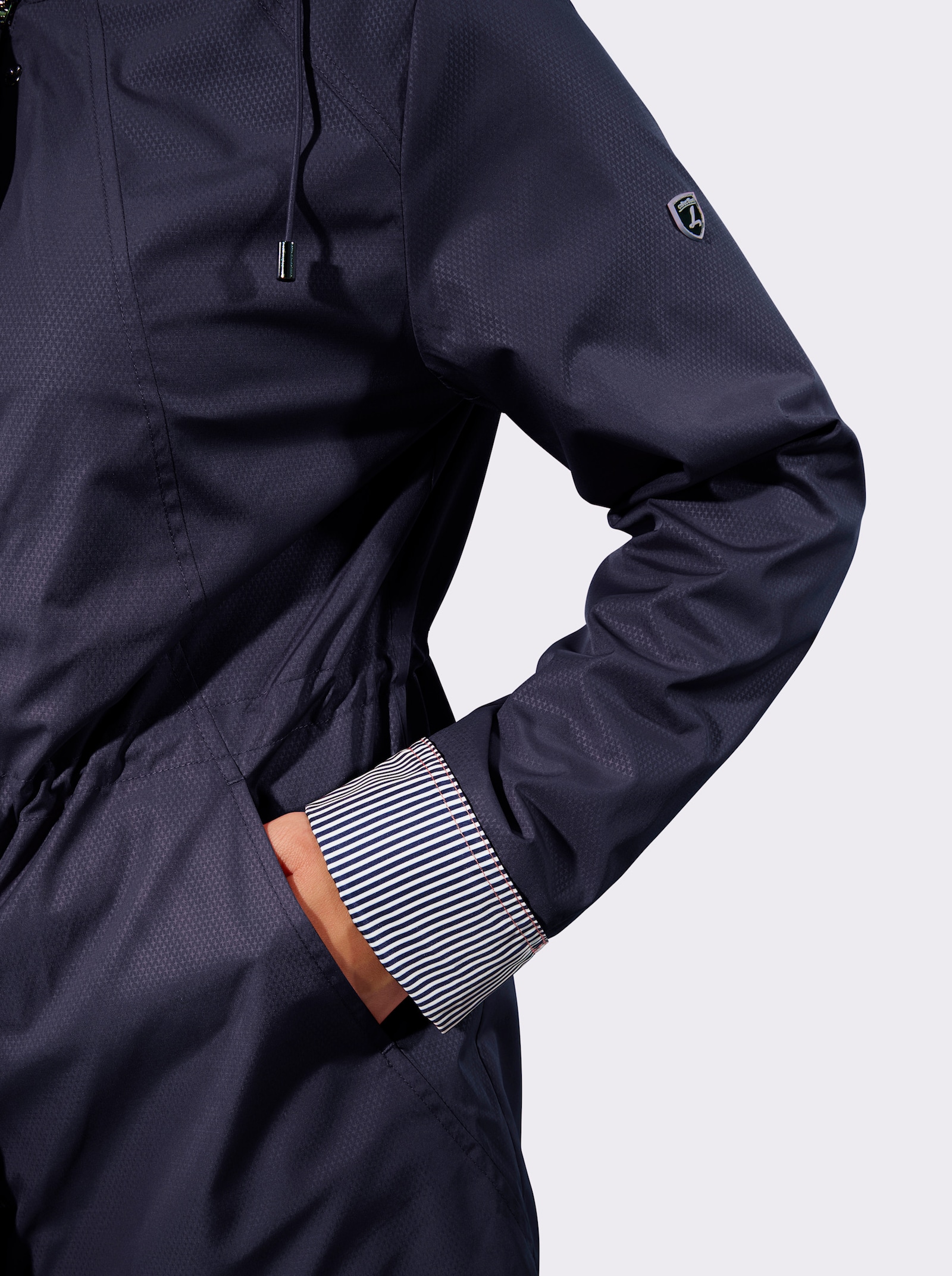 Übergangsjacke mit Streifen-Details - marine