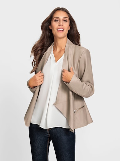 heine Veste en cuir - beige