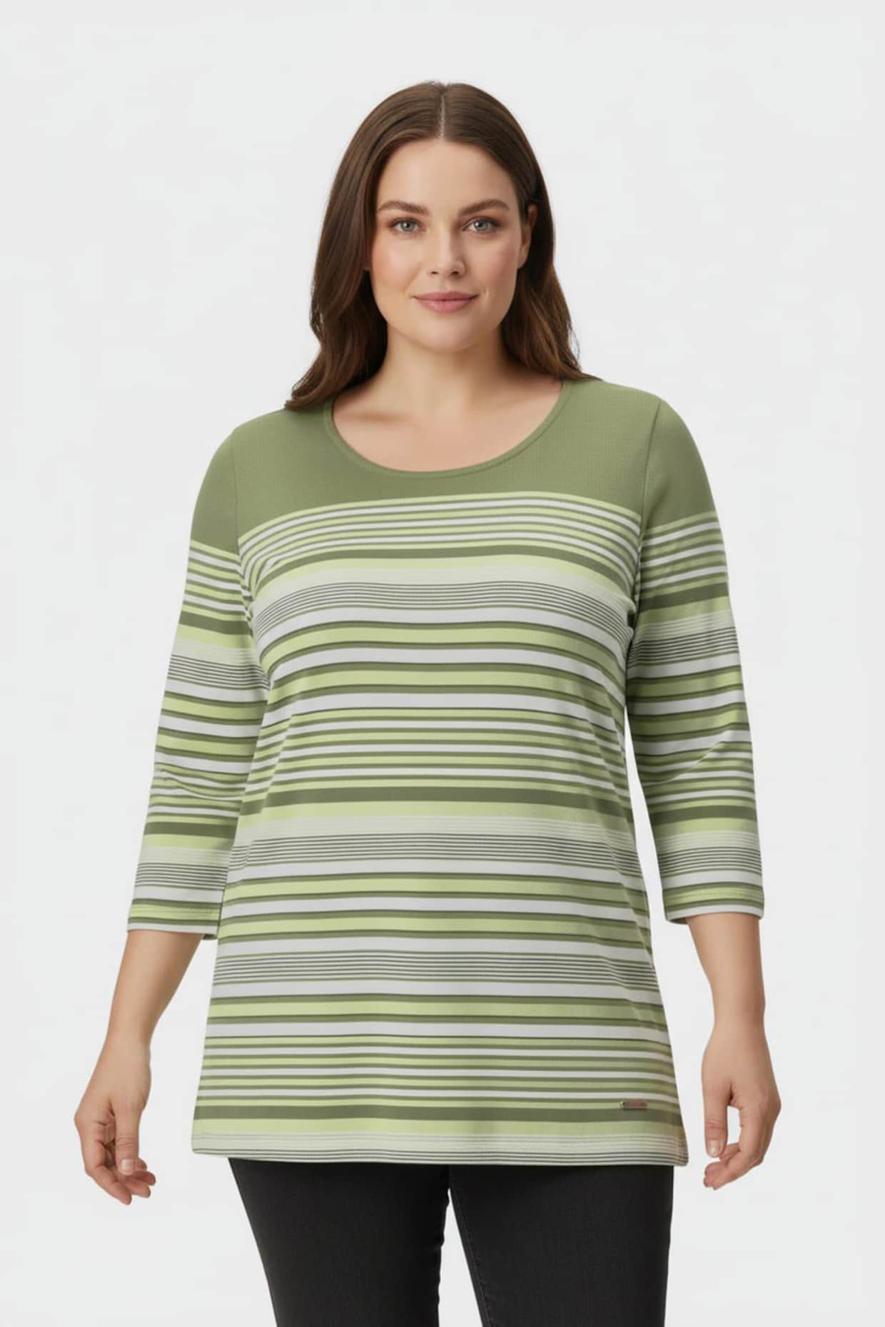 Ringelshirt mit 3/4-Ärmeln - schilf-ecru-geringelt