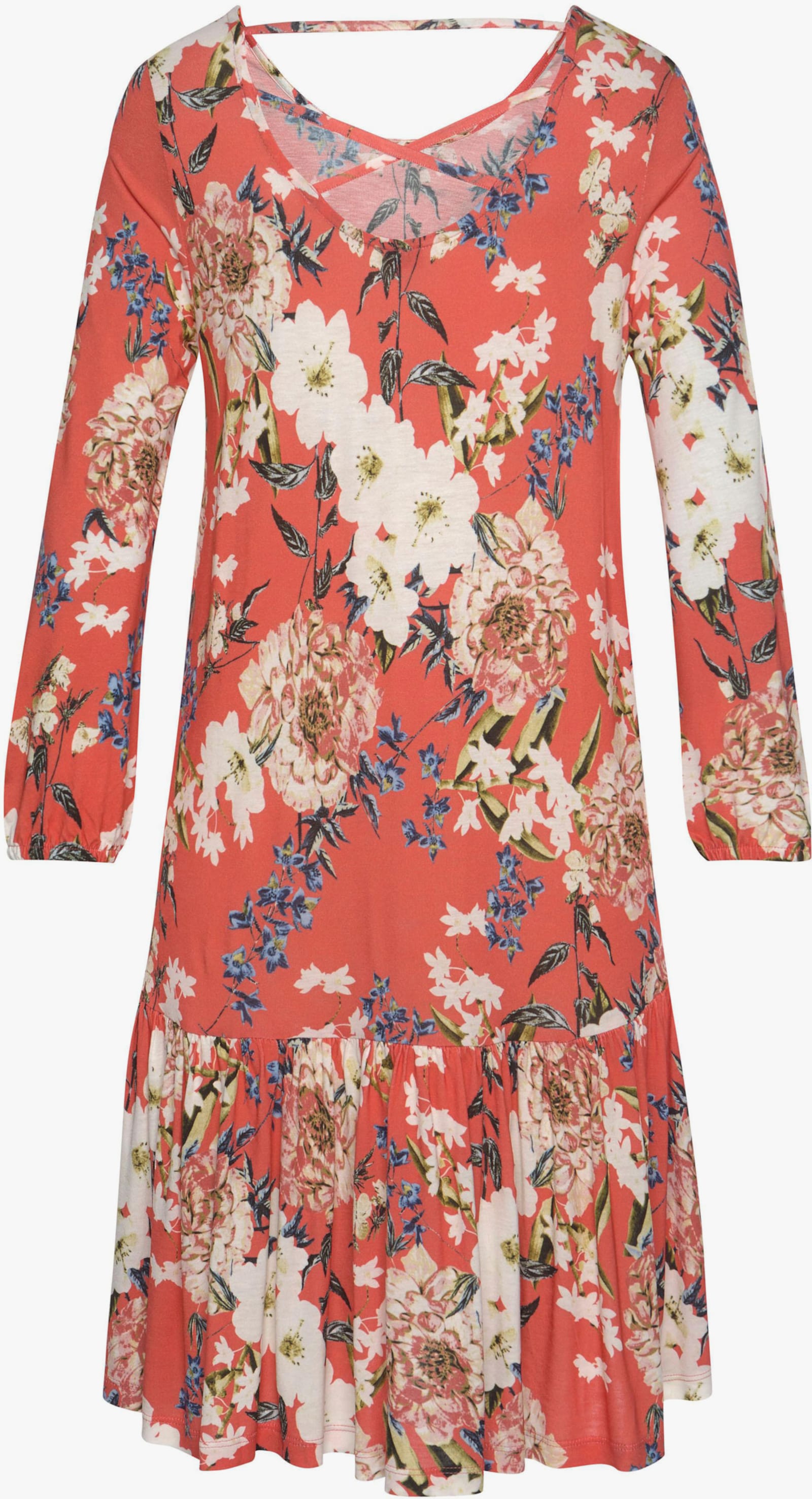 s.Oliver Robe en jersey - corail imprimé