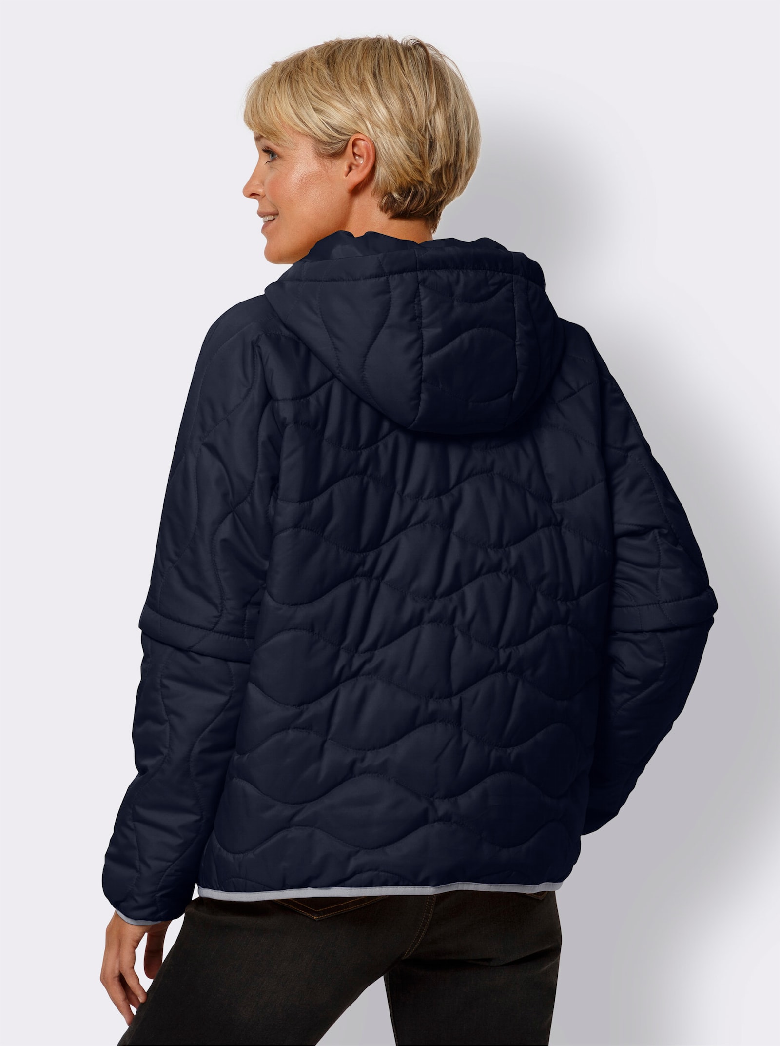 Steppjacke mit abnehmbaren Ärmeln - marine