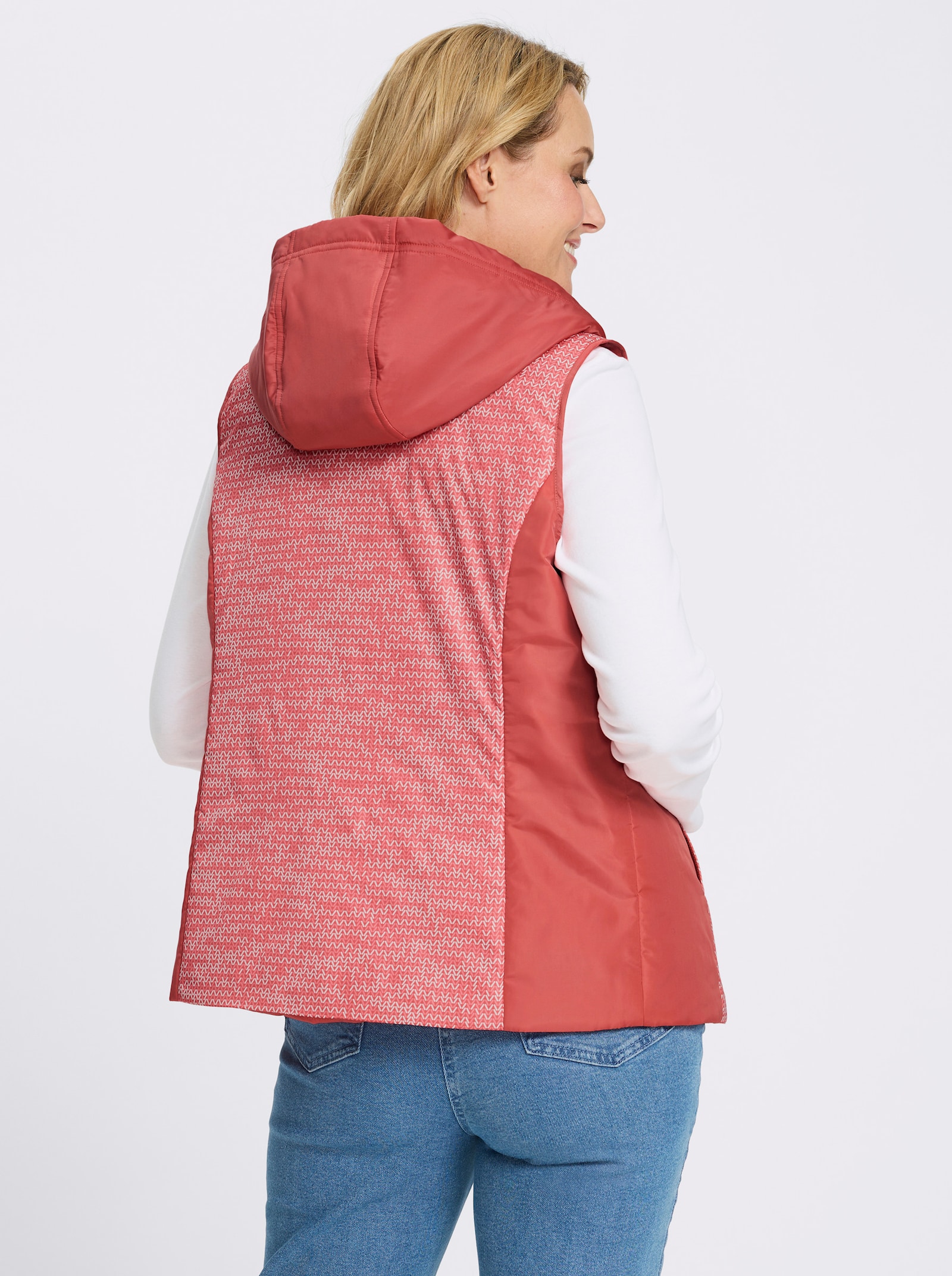 Weste - grapefruit-ecru-bedruckt