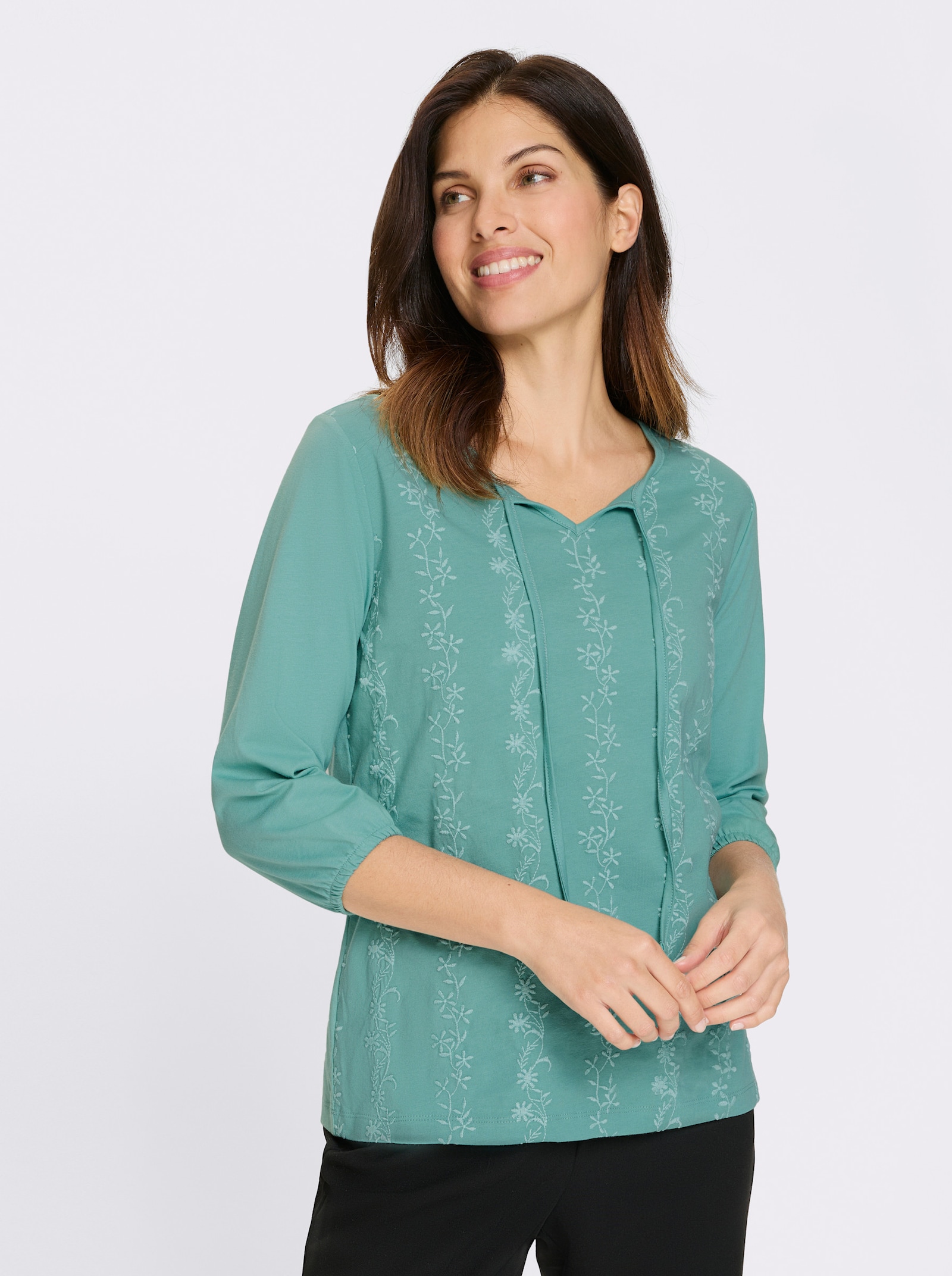 Tričko s 3/4 rukávem - šalvějová