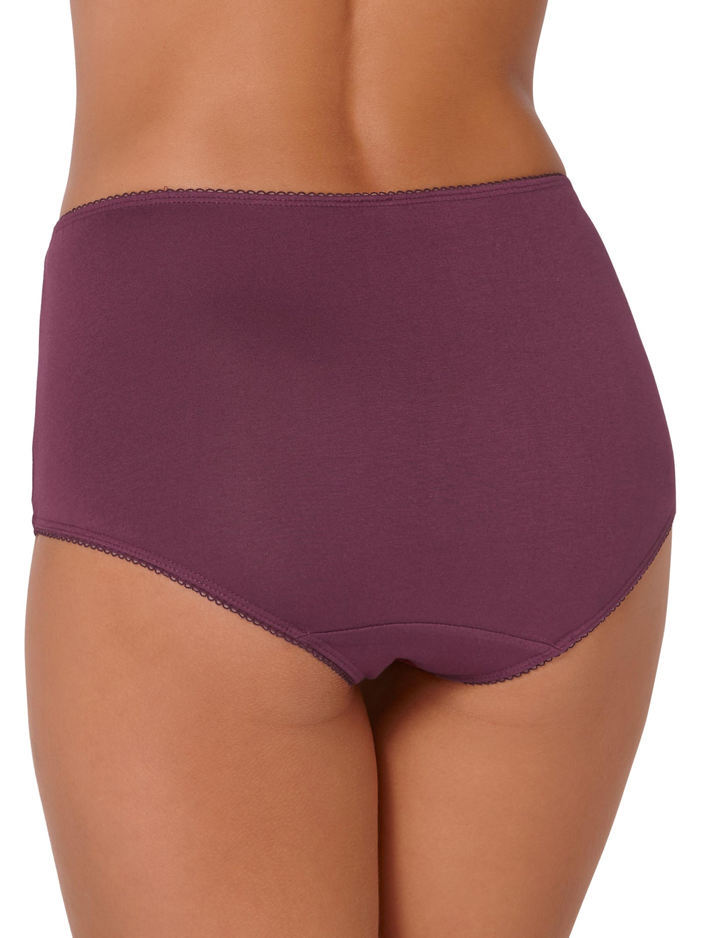 wäschepur Taillenslip - 2x oliv-bedruckt + bordeaux + mauve