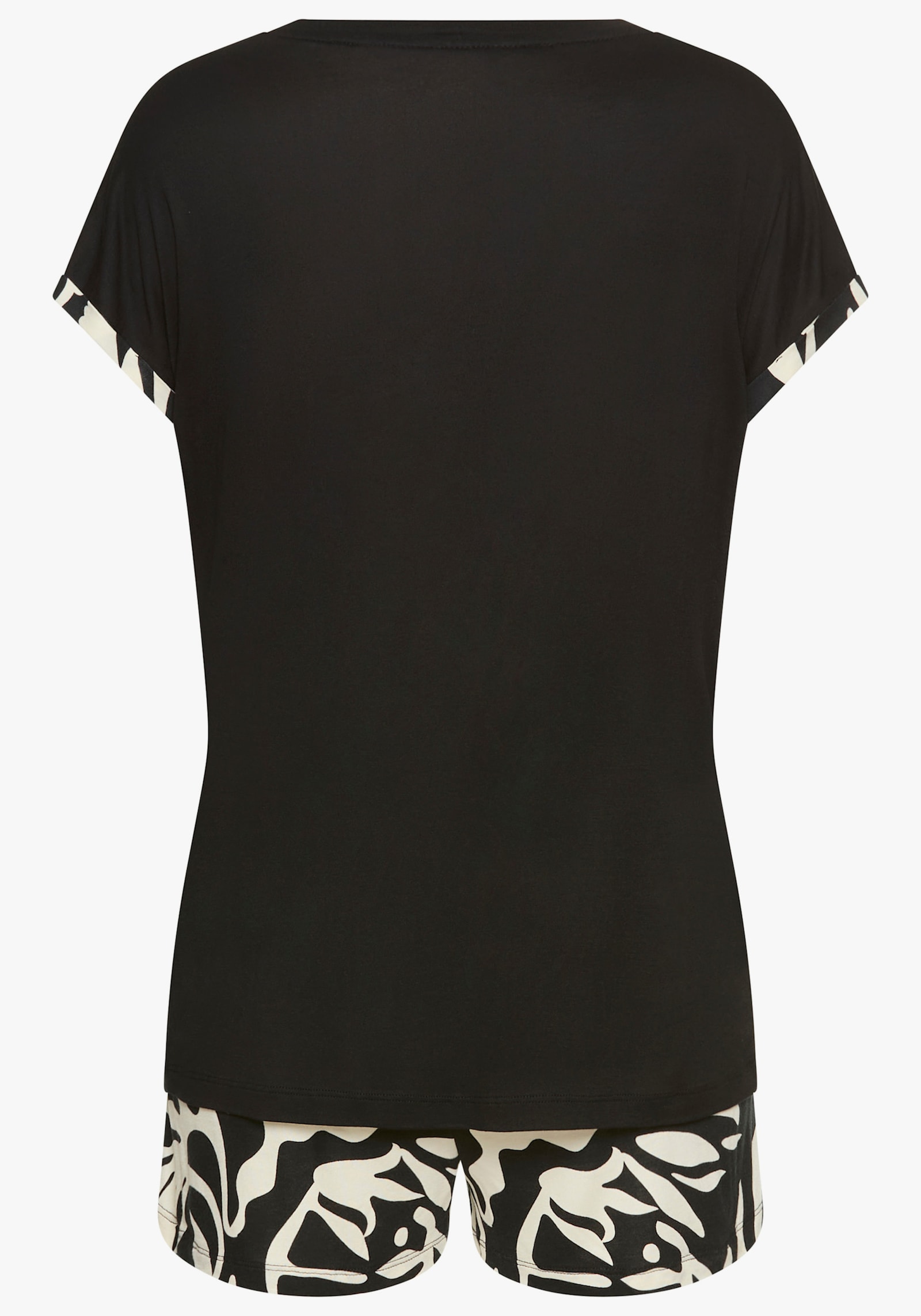 French Connection Pyjama court - noir/noir imprimé