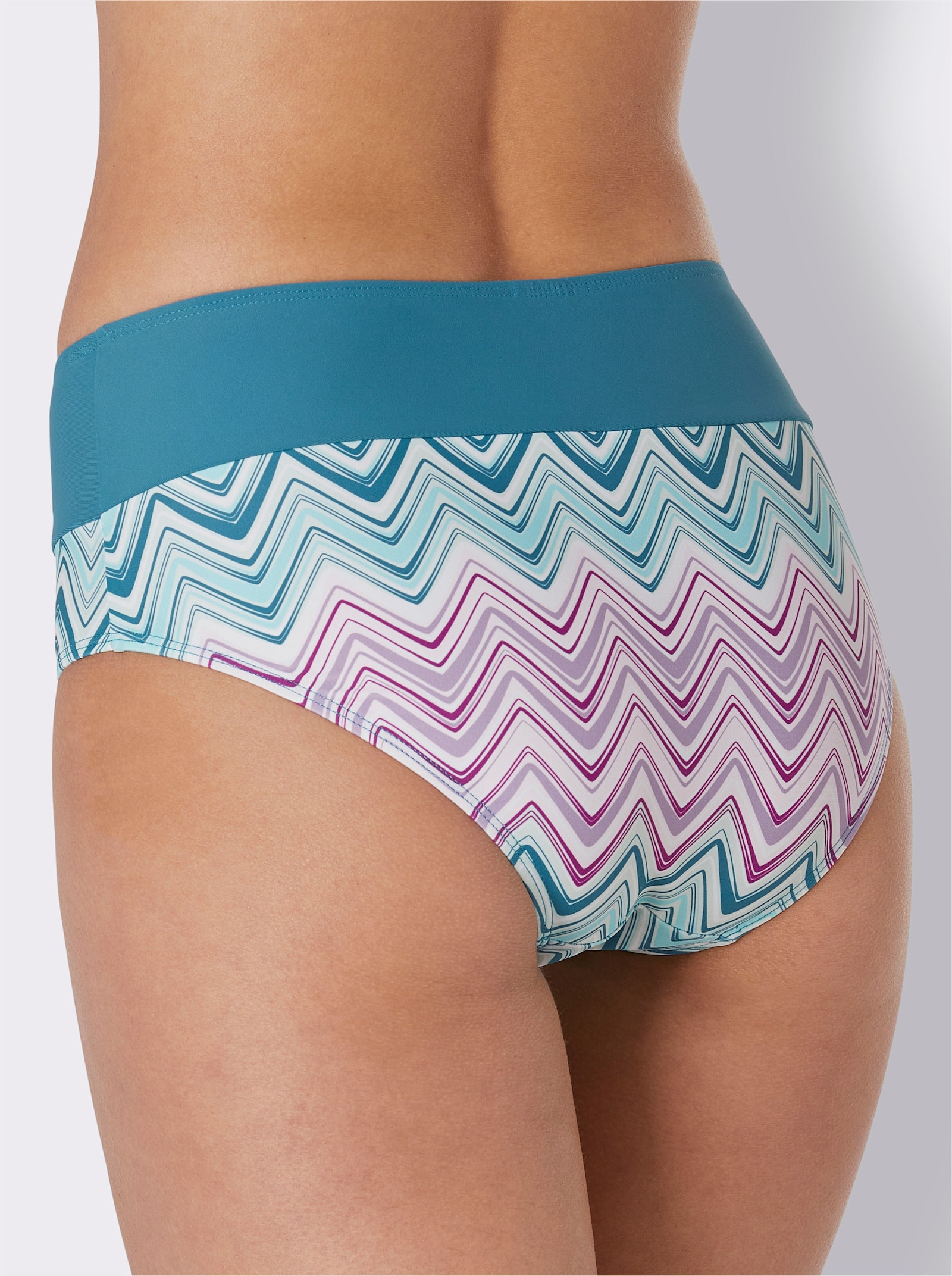 Bikini-Slip mit  Zickzack-Muster - topas-magenta-bedruckt