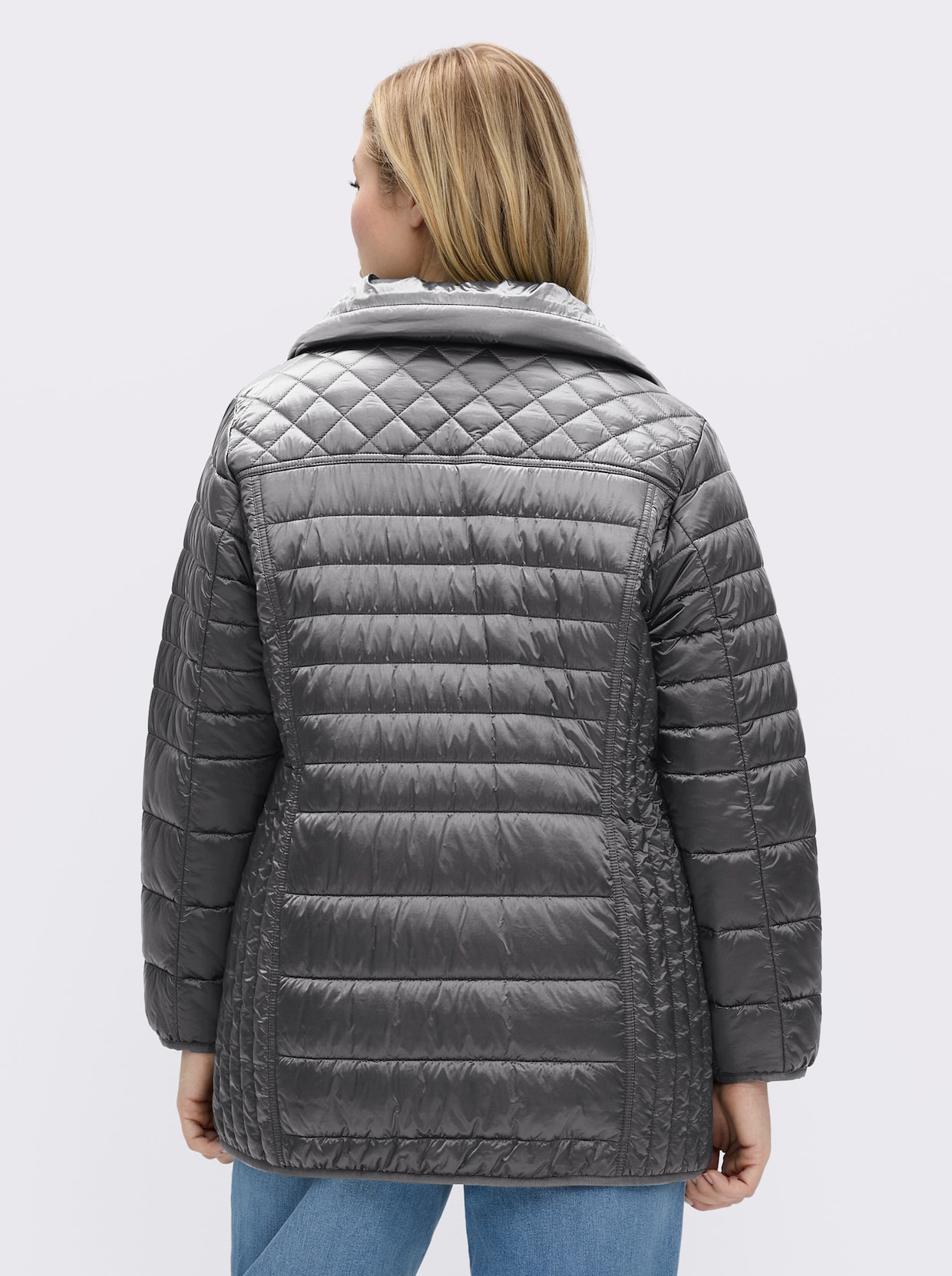 Steppjacke mit dezentem Glanz - silbergrau