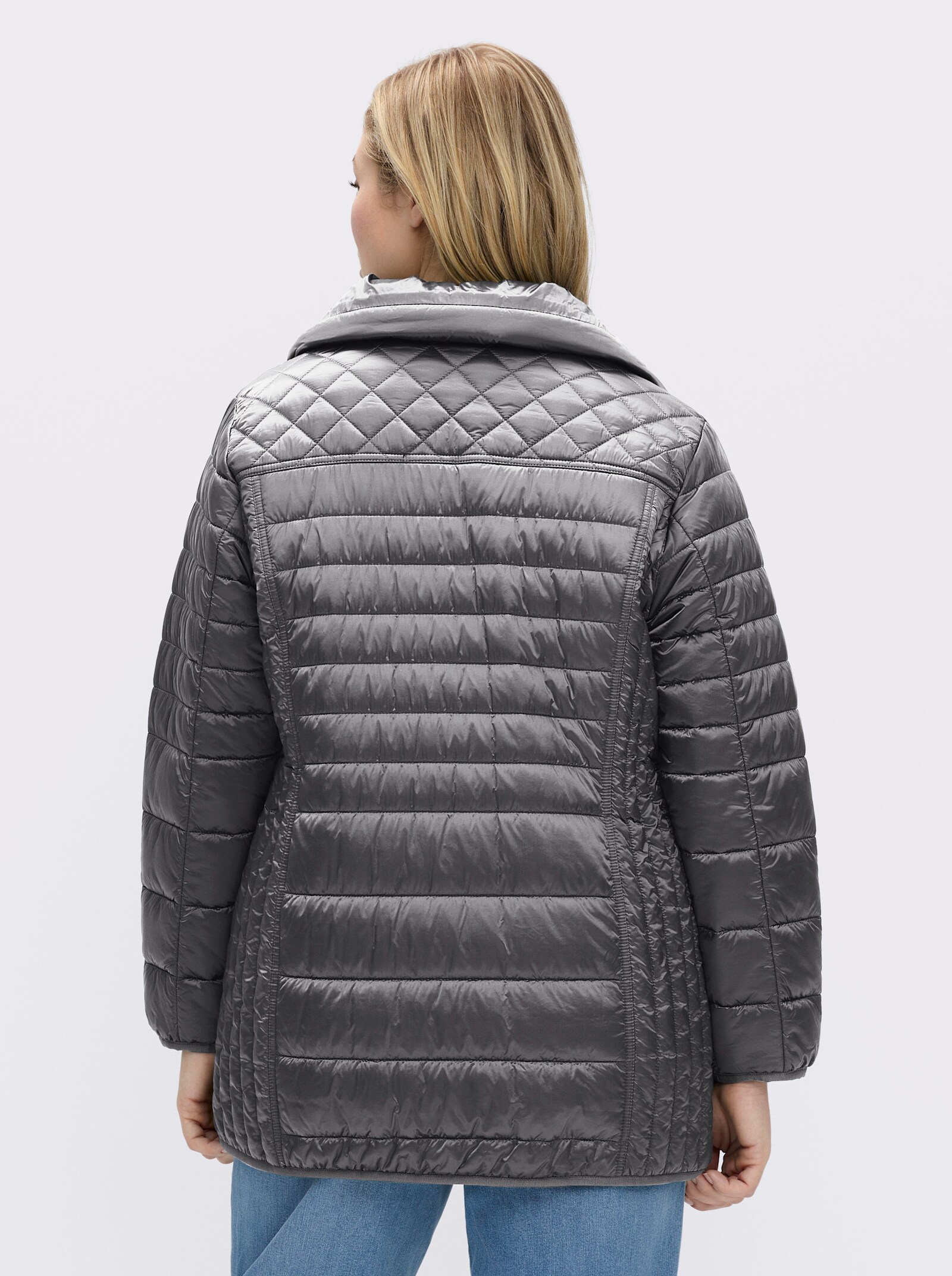 Steppjacke mit dezentem Glanz - silbergrau