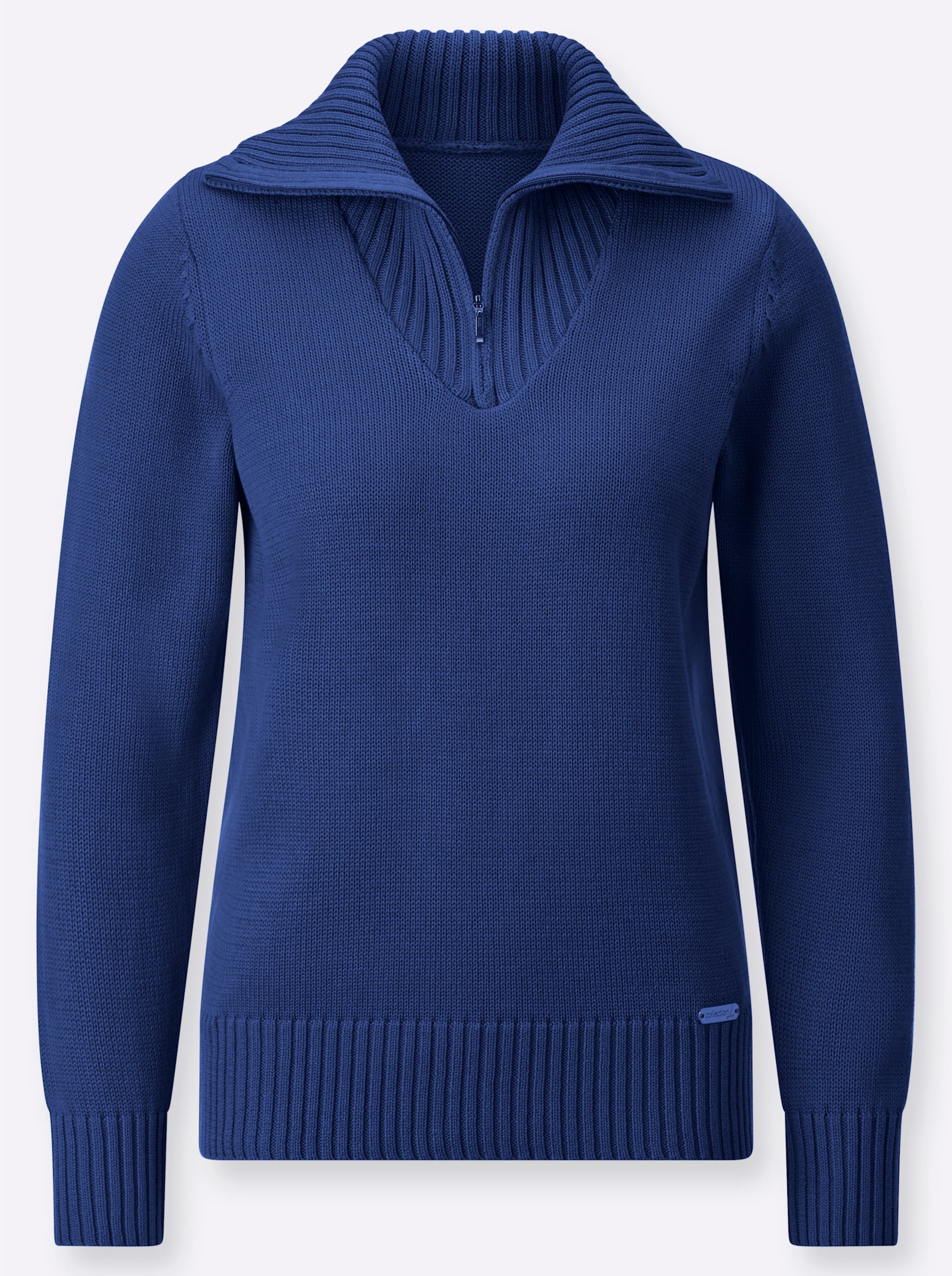 Casual Looks Damen Blau Troyer "Pullover", Gr. 44, (Royalblau), 50% Baumwolle, 50% Polyacryl, Meliert, Unifarben, Figurumspielend, Pullover Troyer - Bild 3