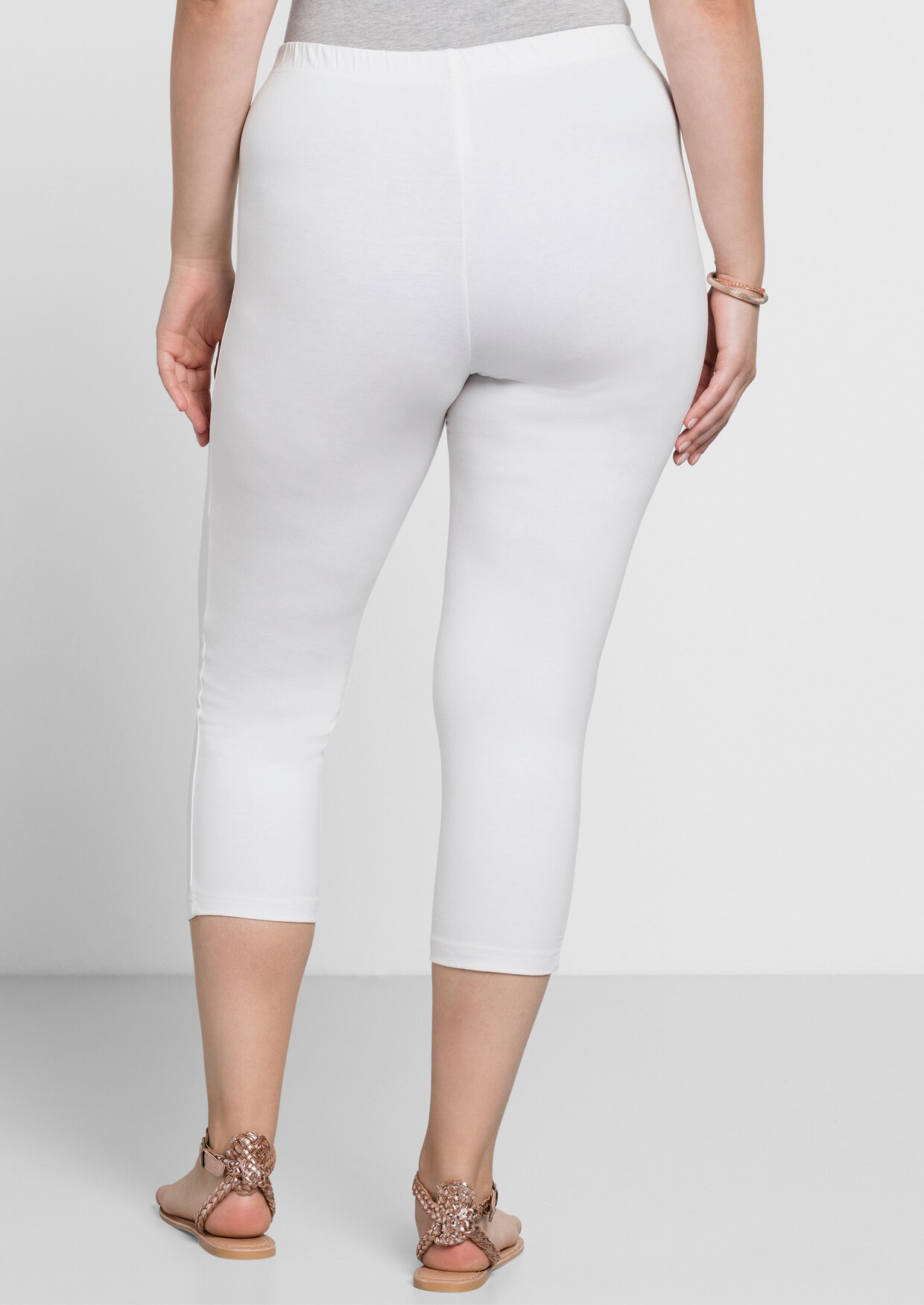 sheego legging corsaire - blanc