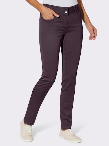 Jeans mit Stretch-Einsatz hinten - aubergine
