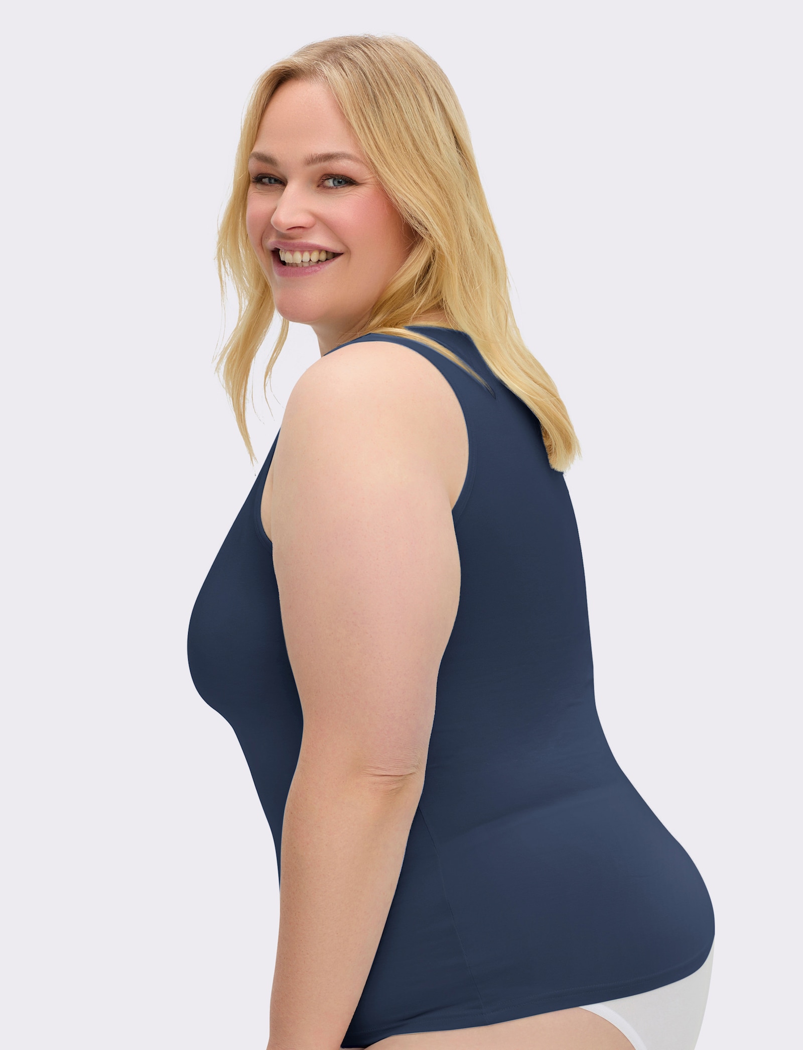 wäschepur Achseltop mit breiten Trägern - marine