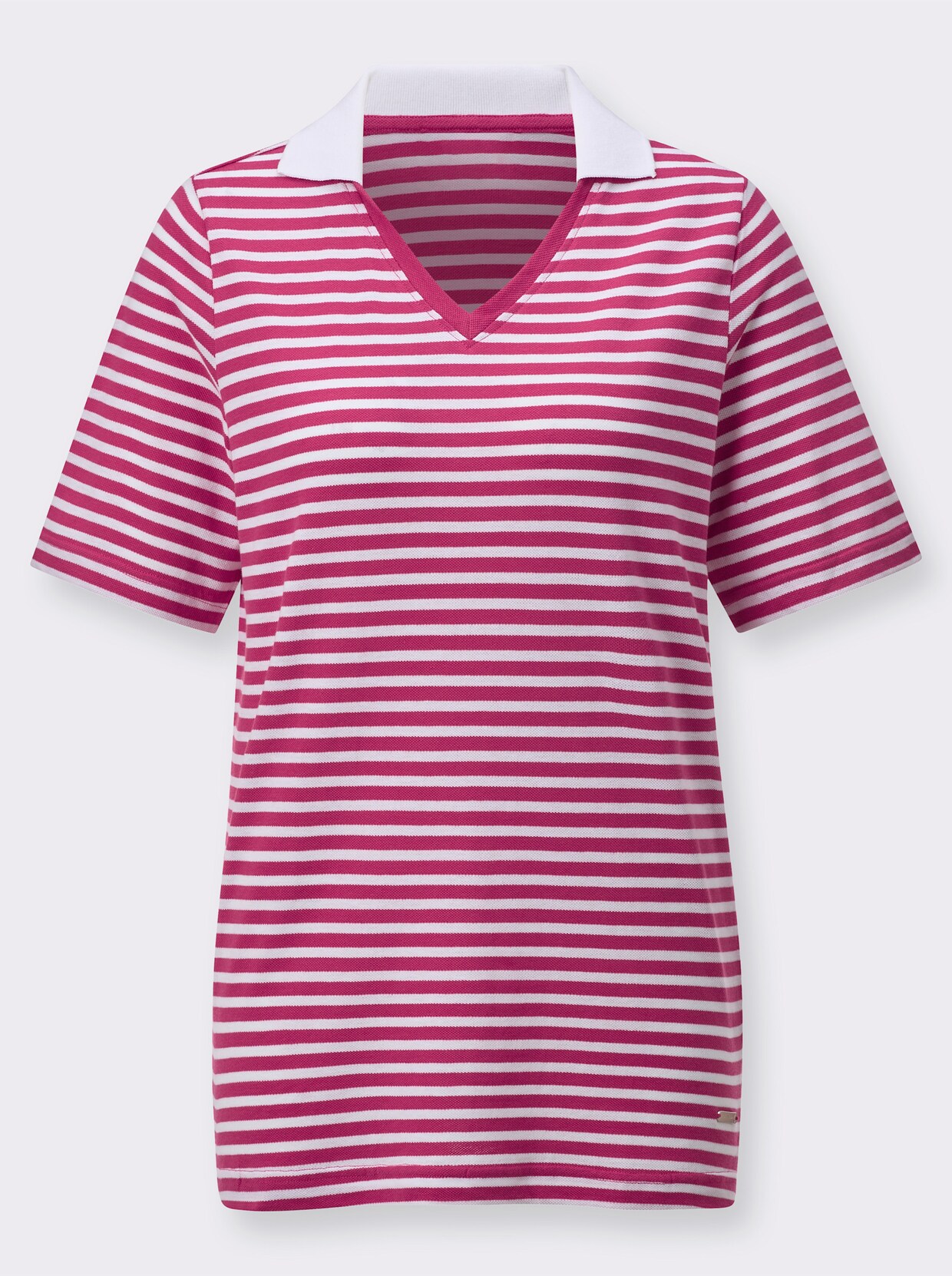 Ringelshirt - fuchsia-weiß-geringelt